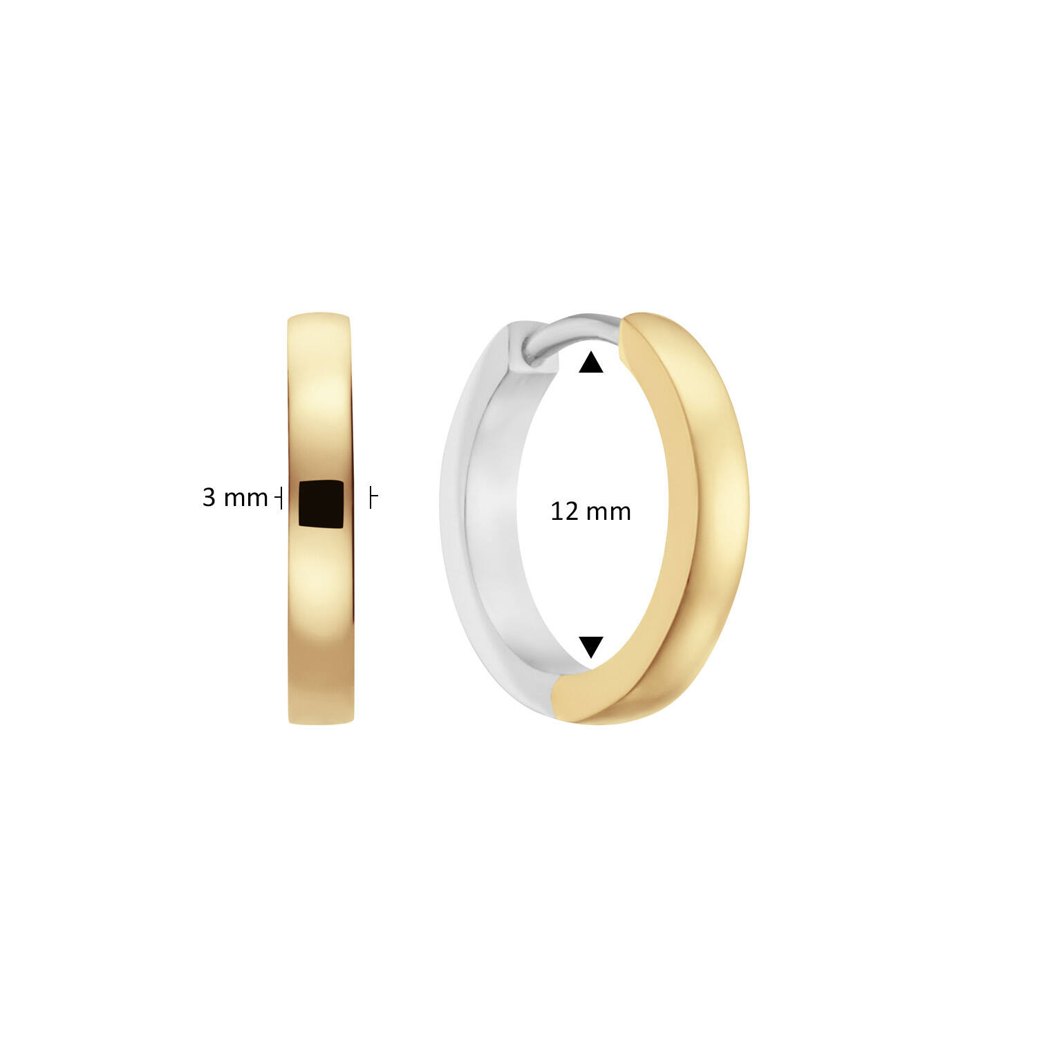  Ohrringe mit Clipverschluss - Premium Hoops - Ø 12mm