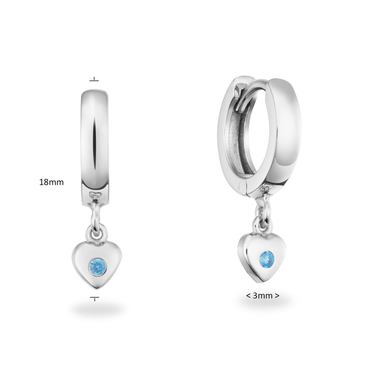  Earrings with folding clasp - Heart