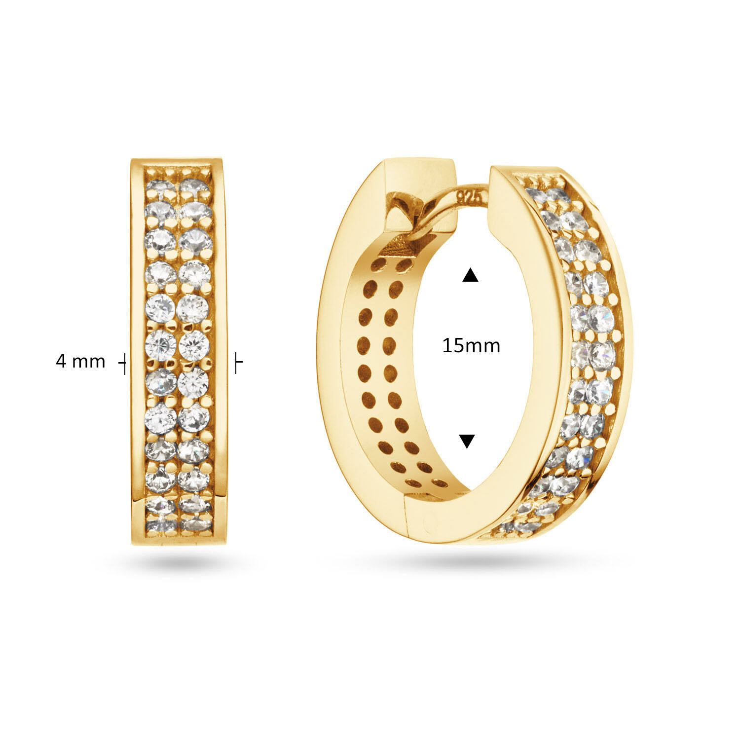  Earrings with folding clasp - Premium Hoops