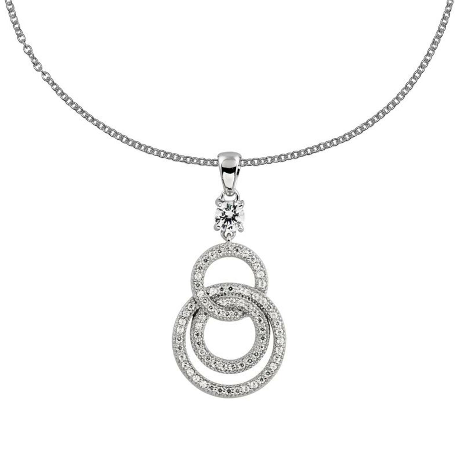  Ketten mit Anhänger - Silber - Zirkonia