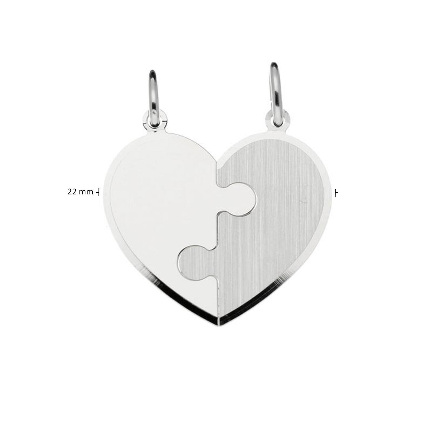  Engraved plates - Heart - 22mm