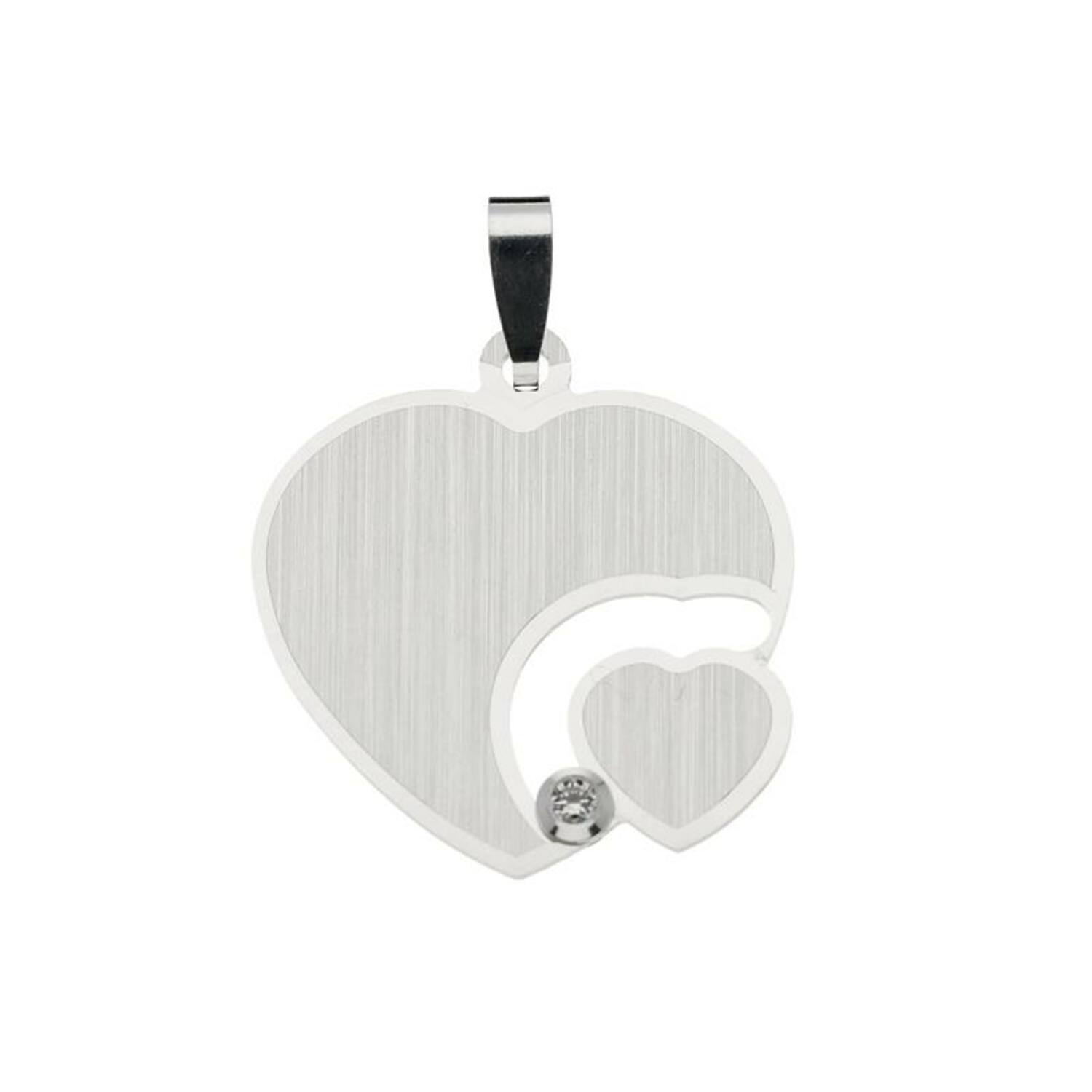  Engraved plates - Heart - 22mm