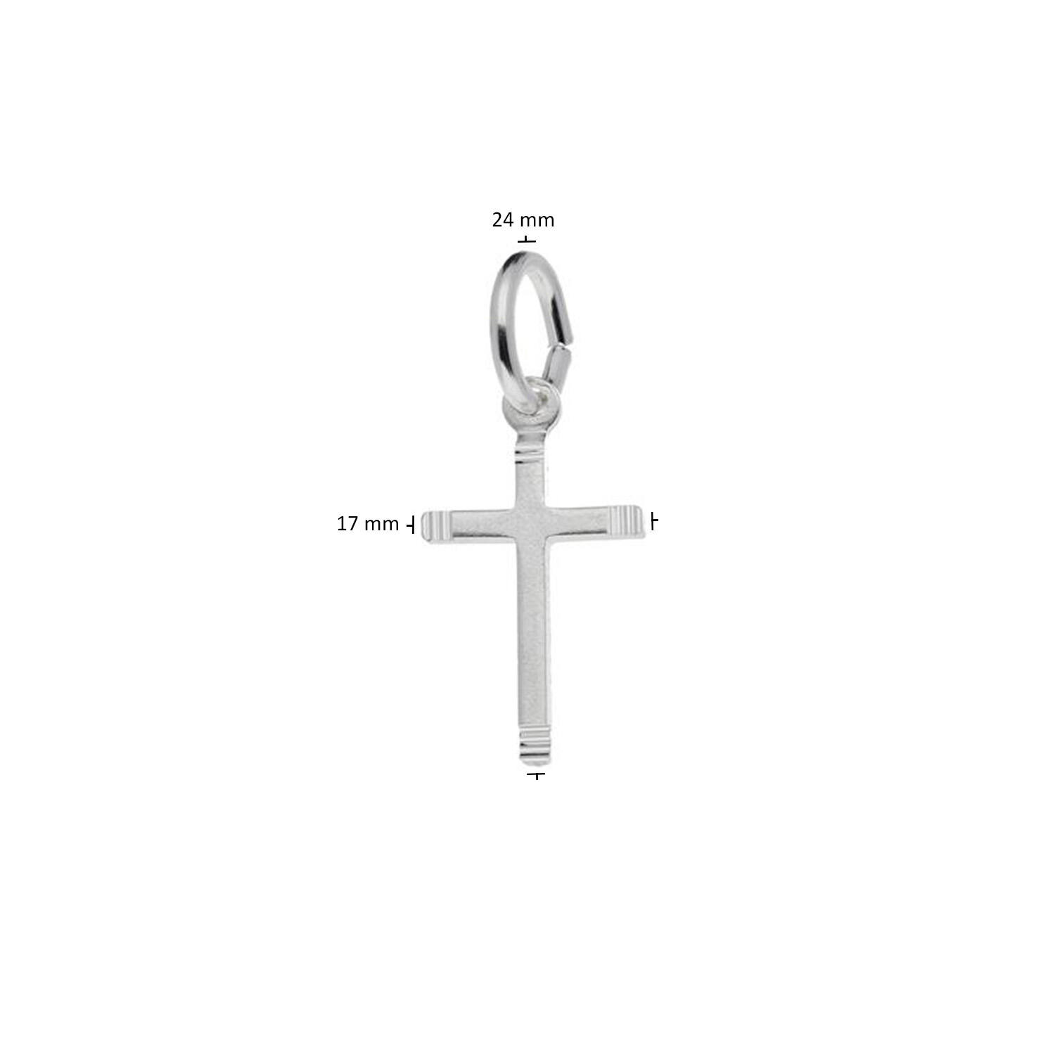Kruis 15,5x9mm - Zilver - Mat - 0,4gr