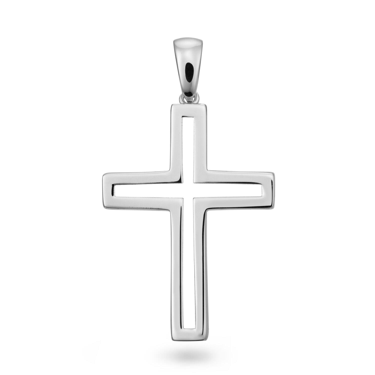 Kruis - 40x21mm - Zilver RD - Zirkonia - Open