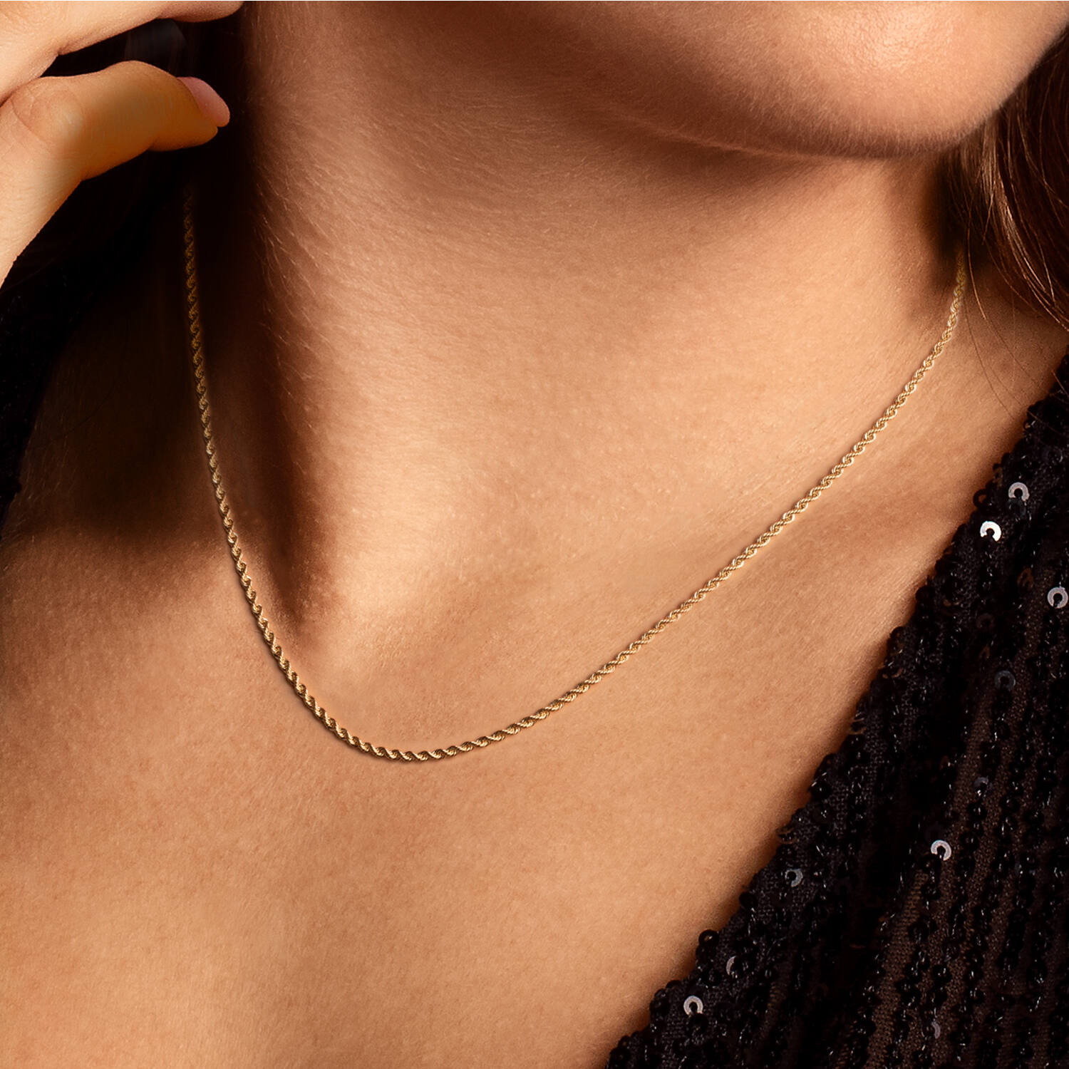  Gliederkette - Band - 2.5mm - 45cm - 14k Gold - 2.1gr