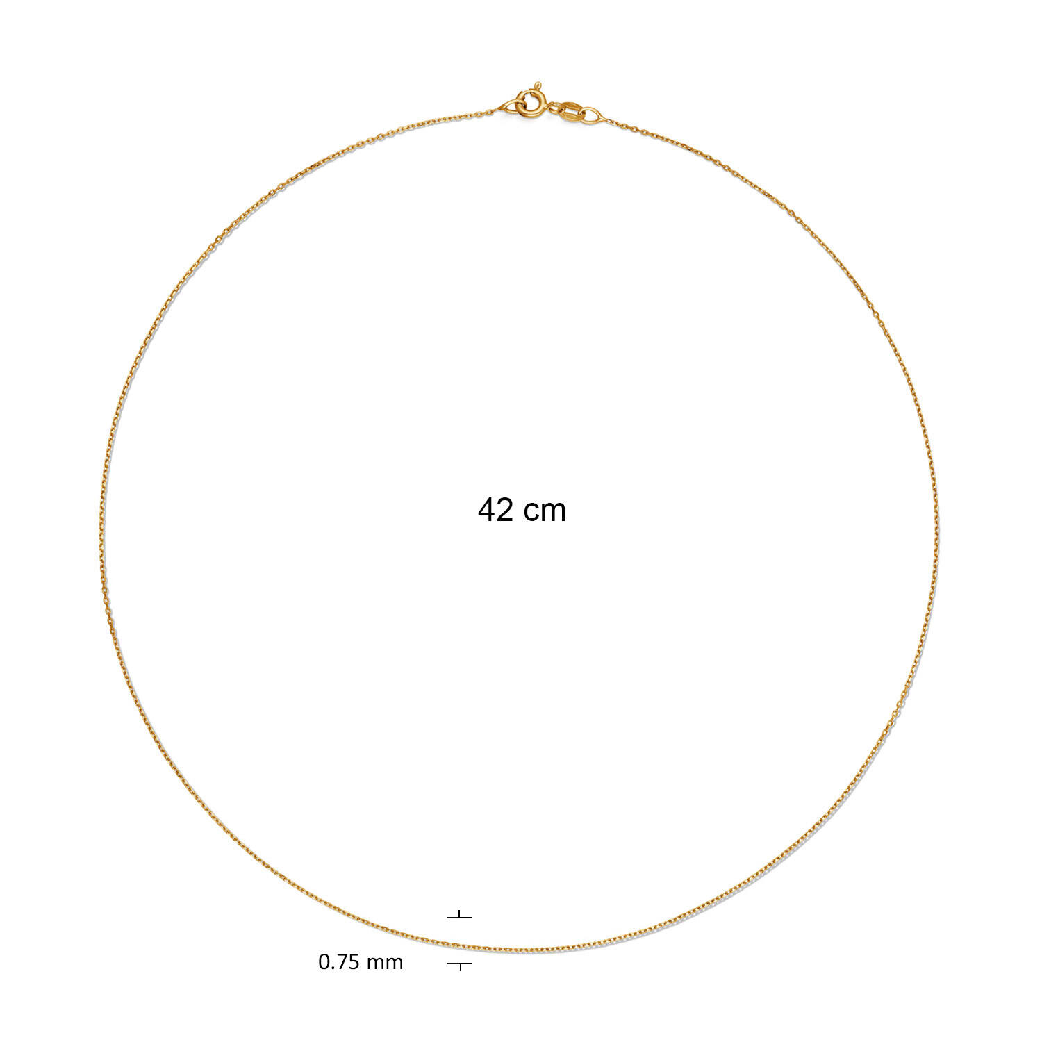  Colliers en longueur - Ancre - 0.75mm - 42cm - 14k Or