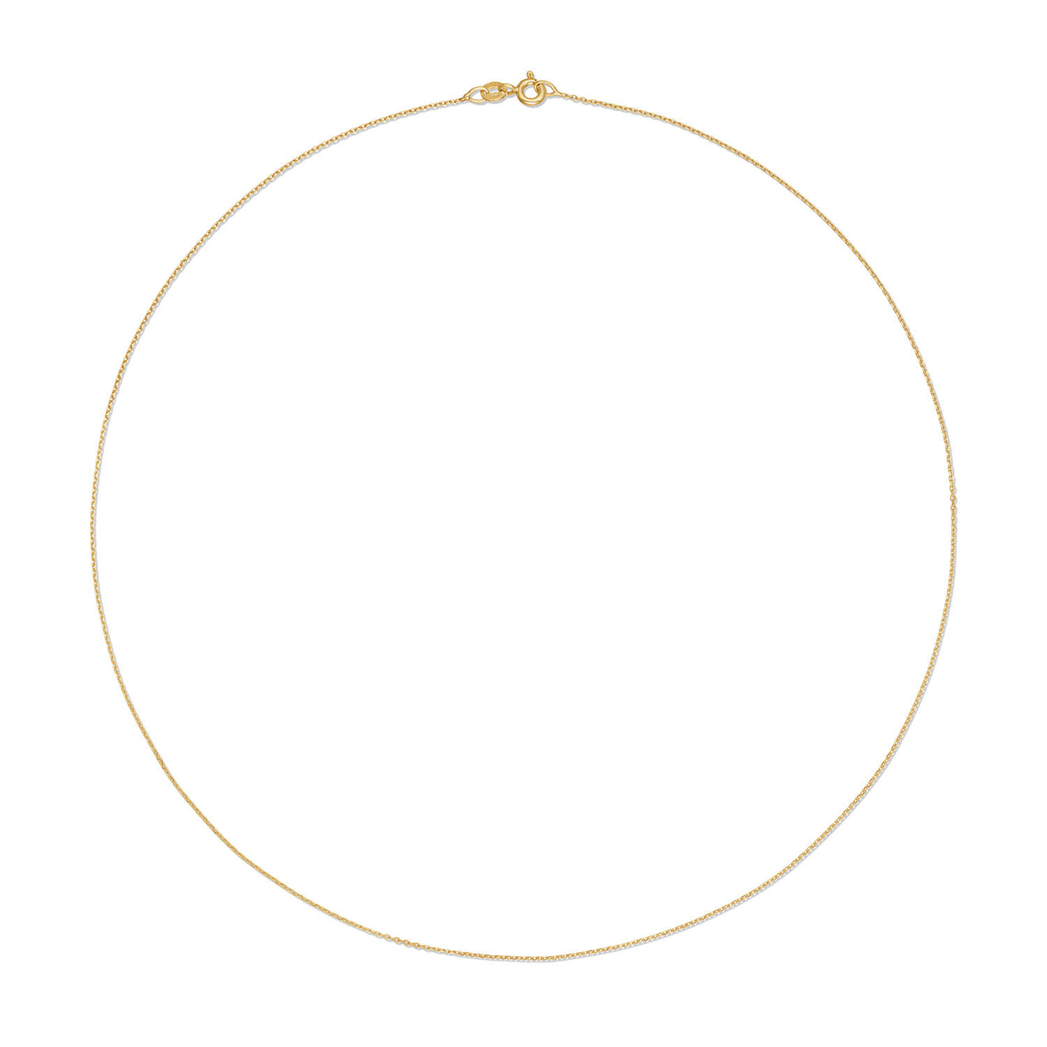  Long necklaces - Anchor - 0.75mm - 45cm - 14k Gold