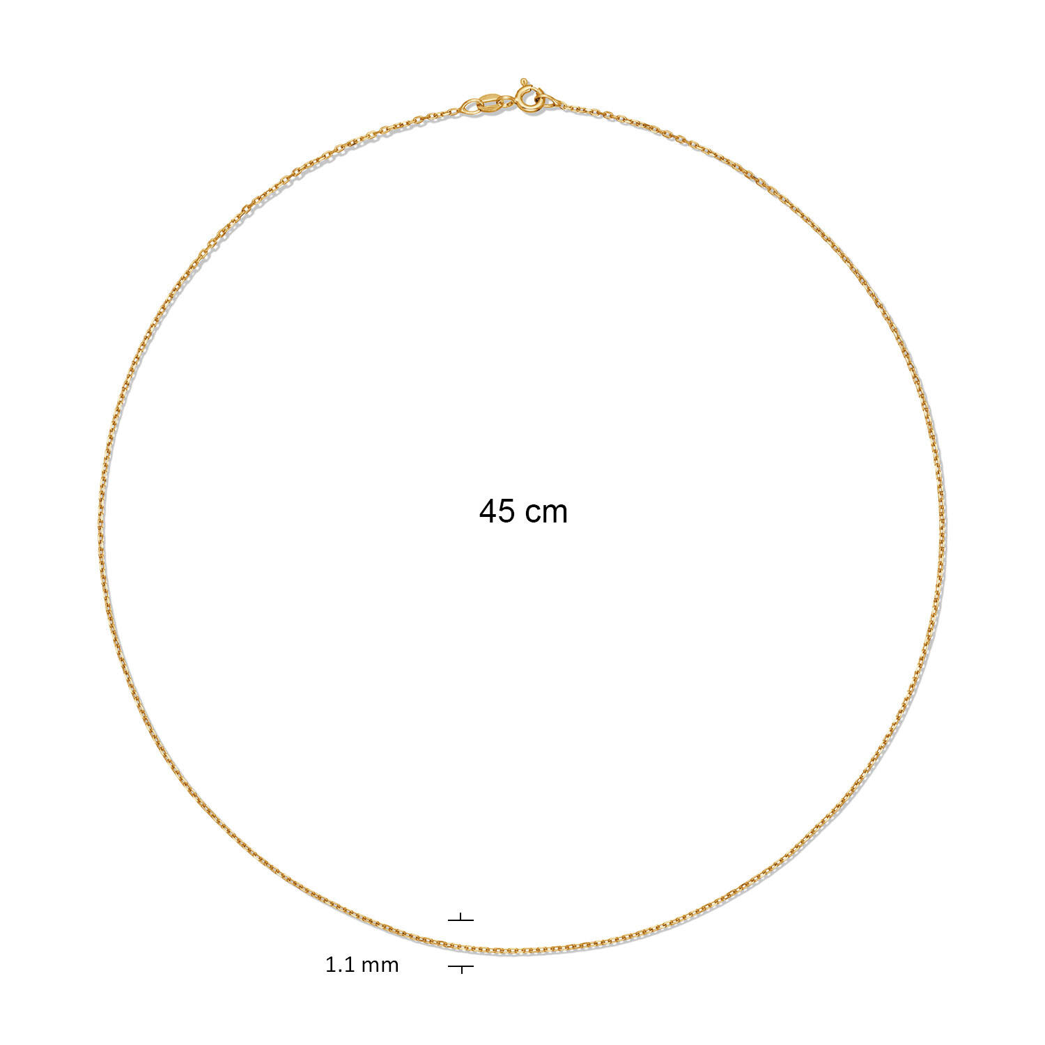  Colliers en longueur - Ancre - 1.1mm - 45cm - 14k Or