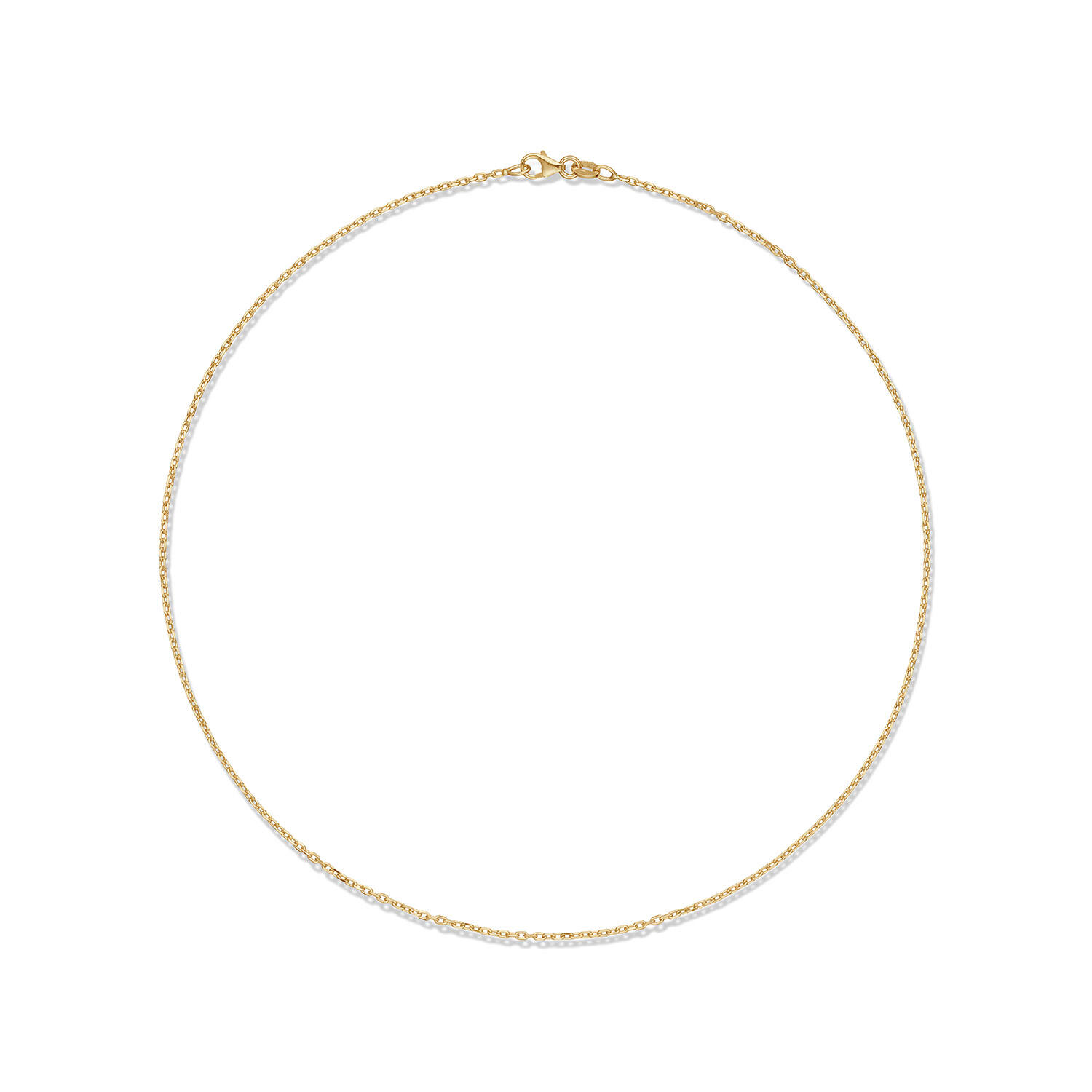  Lengte collier - Anker - 1.35mm - 38cm - 14k Goud