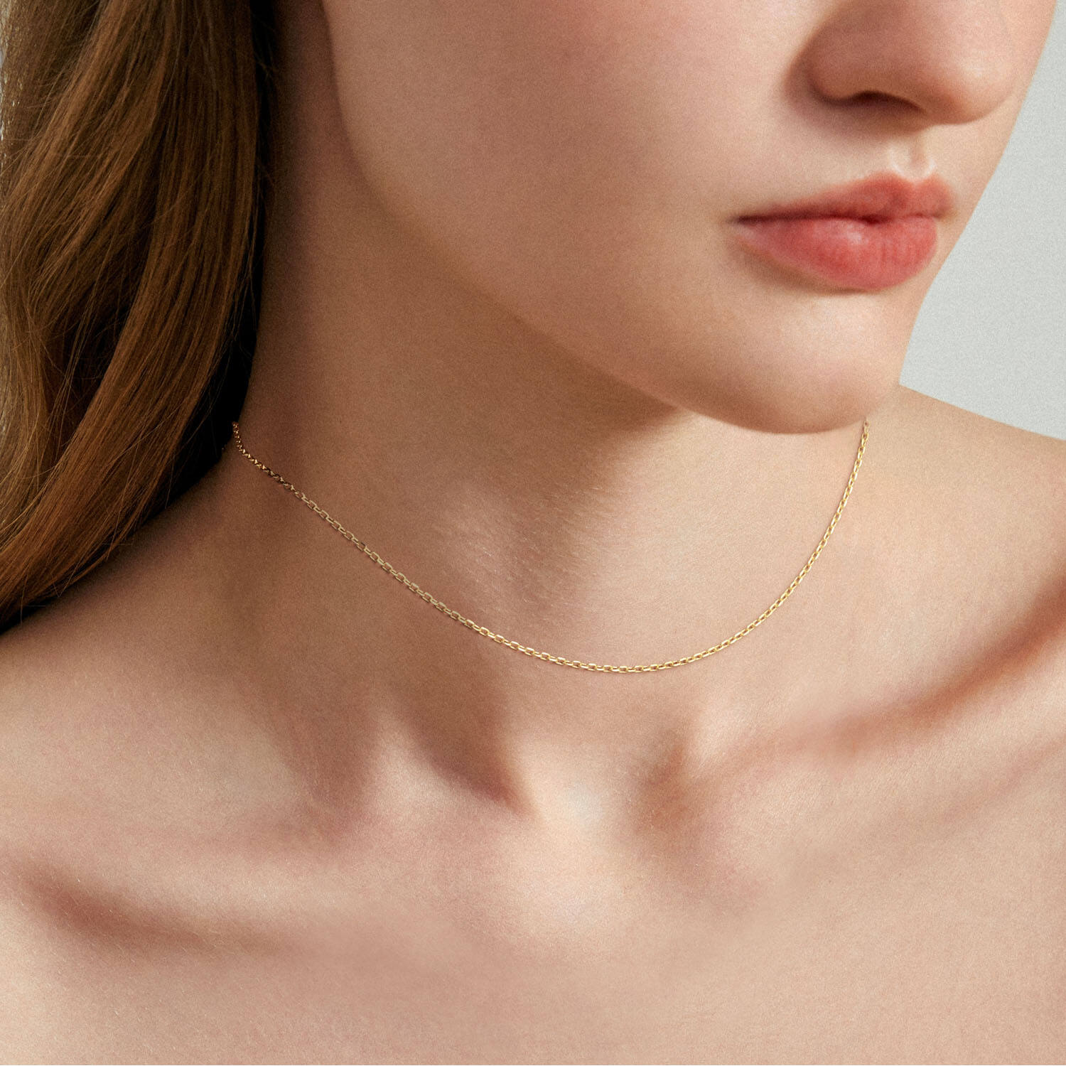  Lengte collier - Anker - 1.35mm - 38cm - 14k Goud