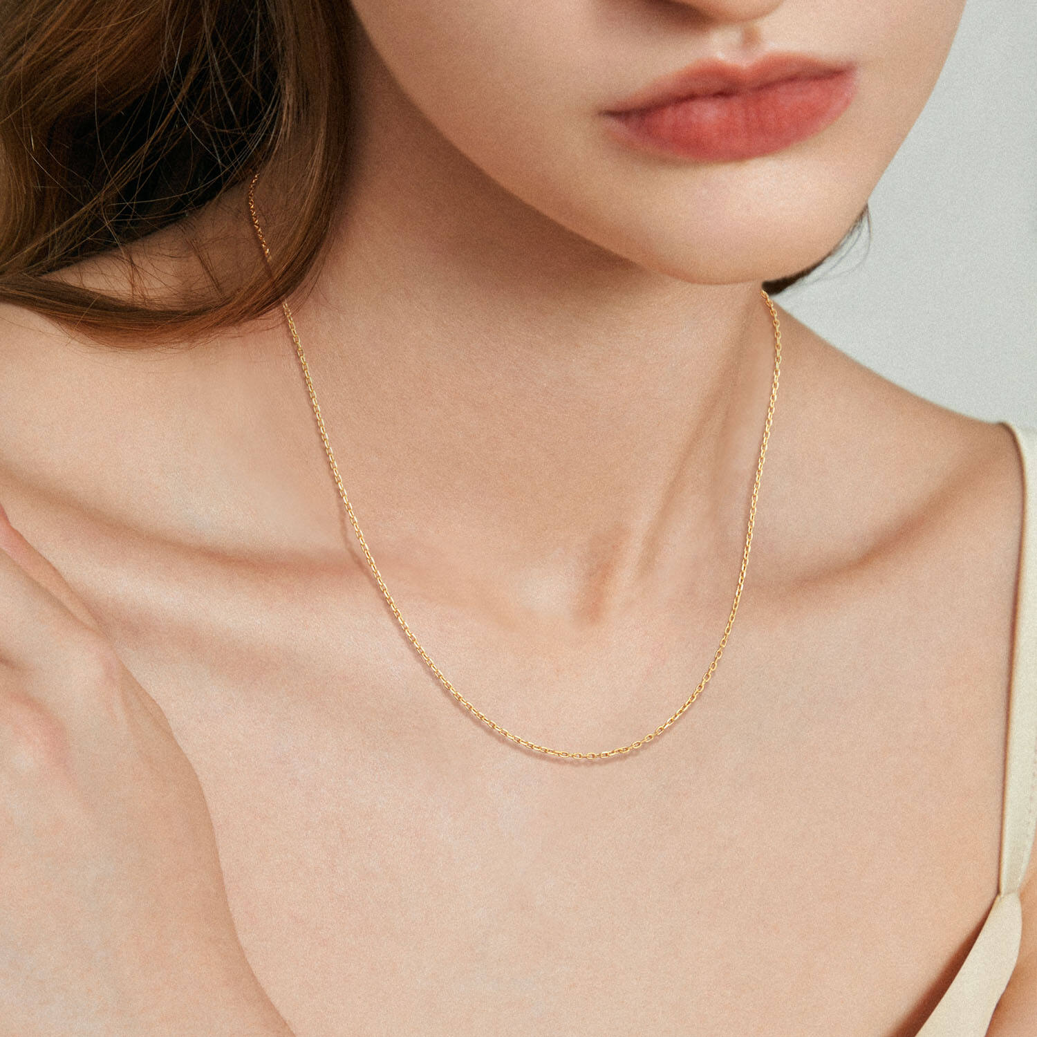  Lengte collier - Anker - 1.35mm - 50cm - 14k Goud
