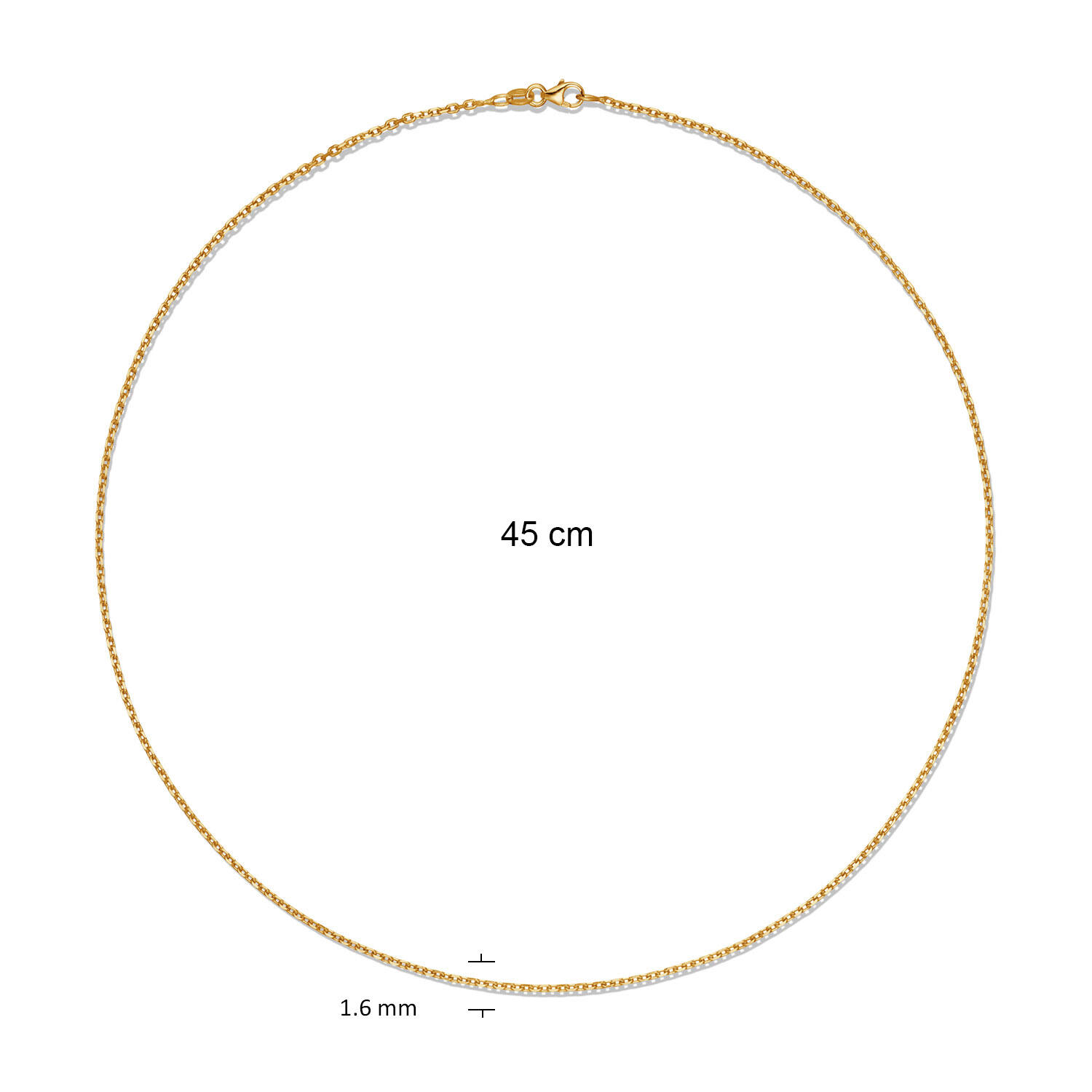  Colliers en longueur - Ancre - 1.6mm - 45cm - 14k Or