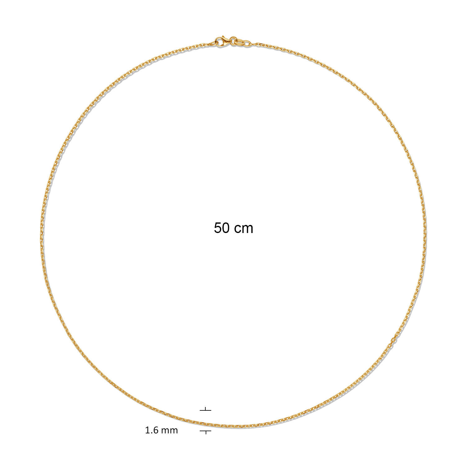  Länge Ketten - Anker - 1.6mm - 50cm - 14k Gold