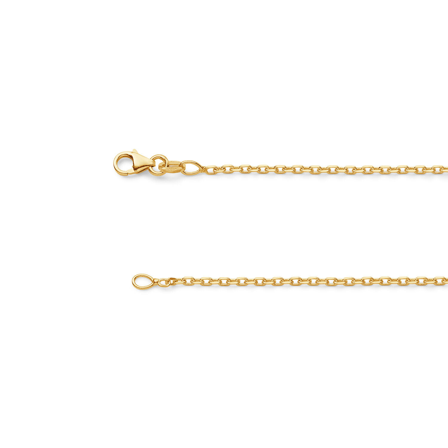  Long necklaces - Anchor - 1.6mm - 60cm - 14k Gold