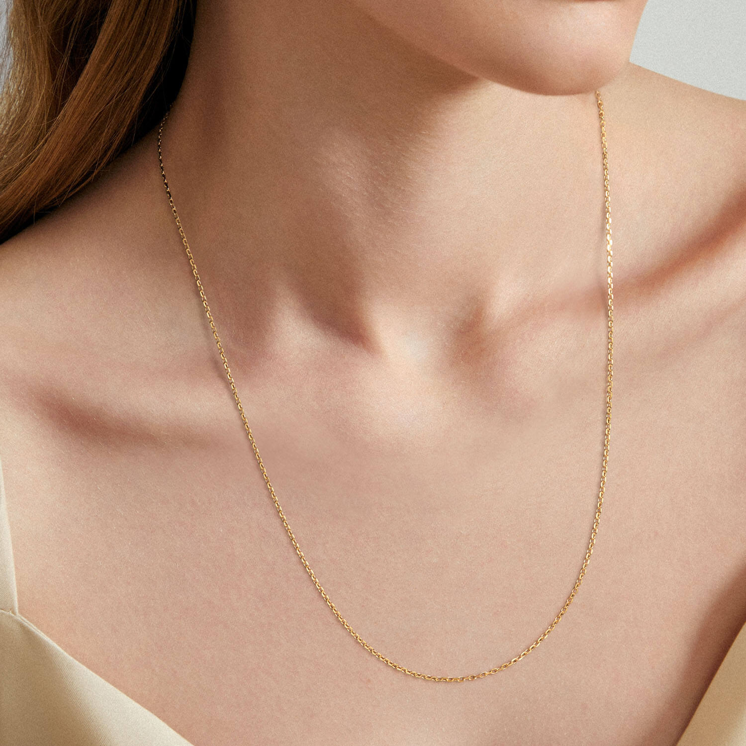  Long necklaces - Anchor - 1.6mm - 60cm - 14k Gold