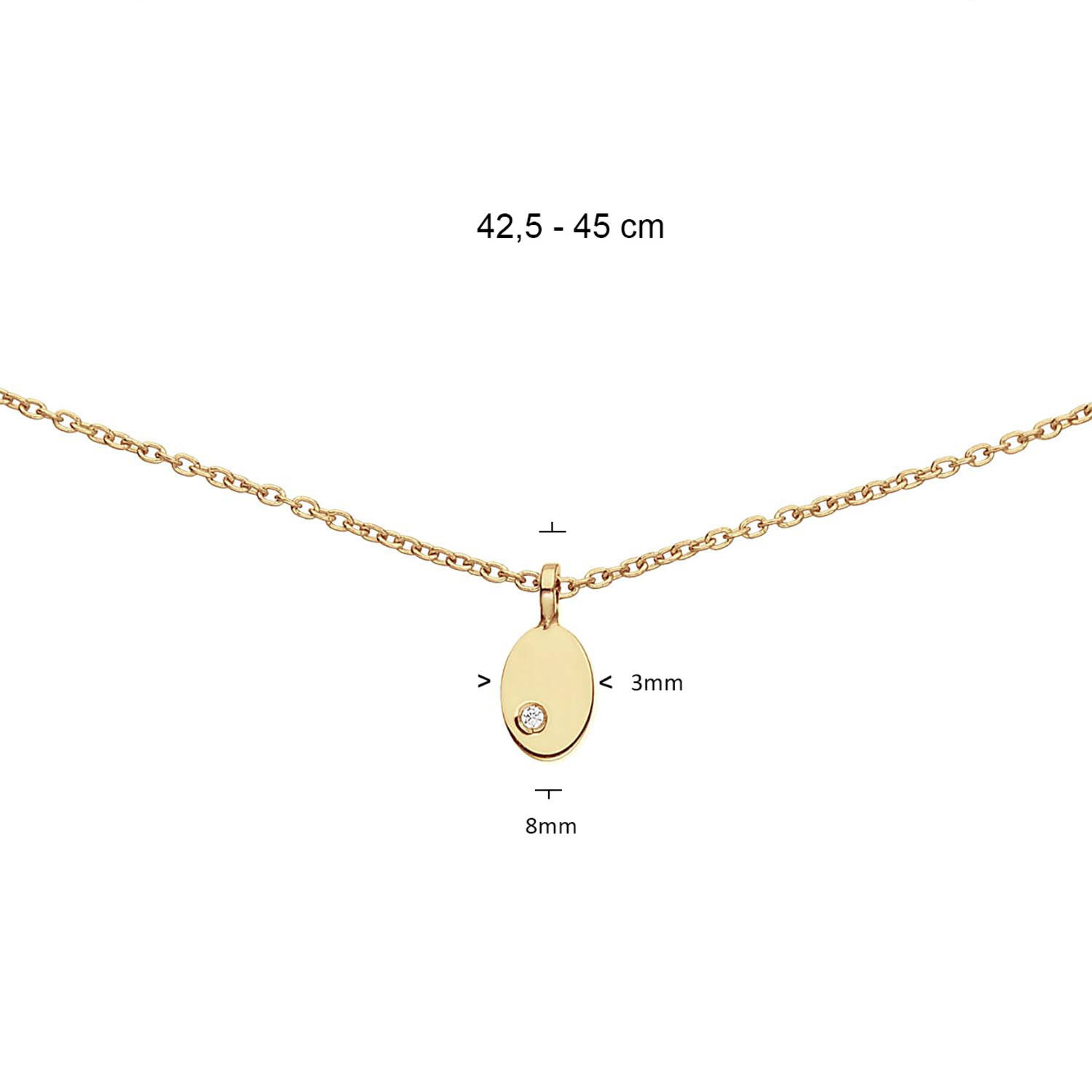  Collier - Anker - 14k Goud - 45cm
