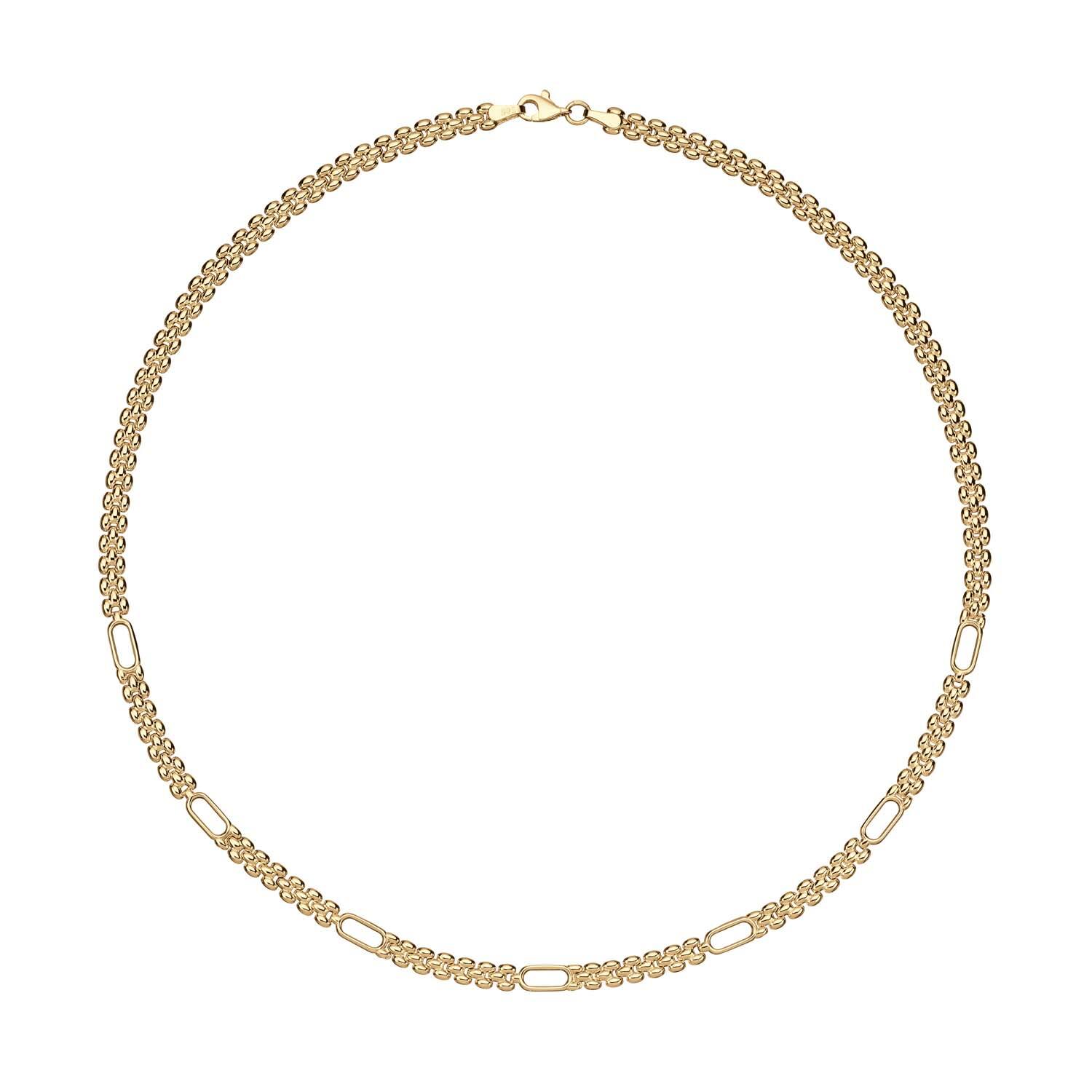  Colliers avec pierre - Maillon fantaisie - 14k Or - 45cm