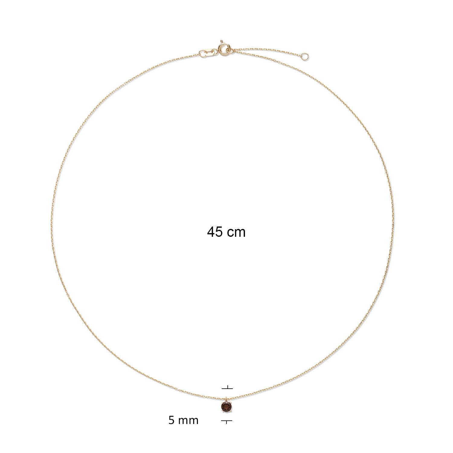  Necklaces with stone - Anchor - 14k Gold - 45cm