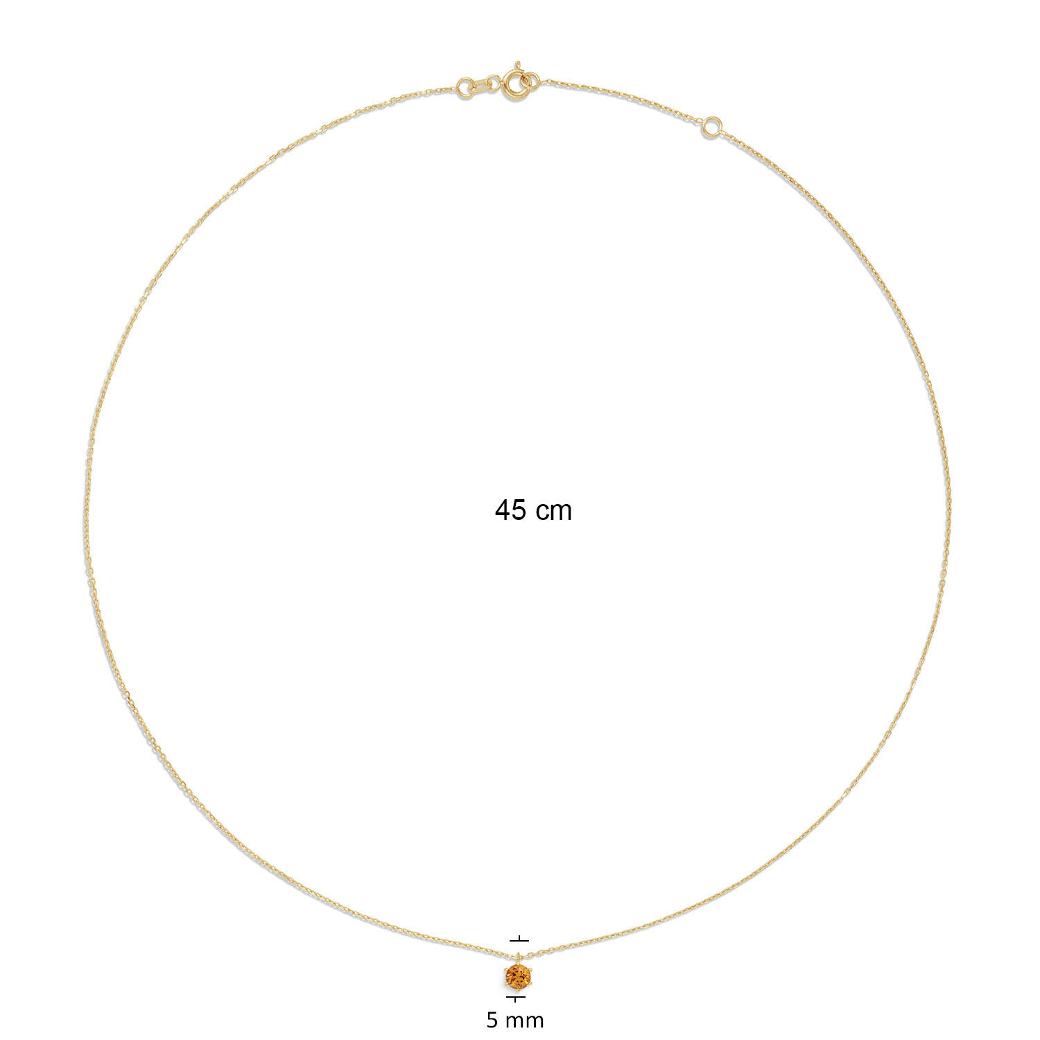  Necklaces with stone - Anchor - 14k Gold - 45cm