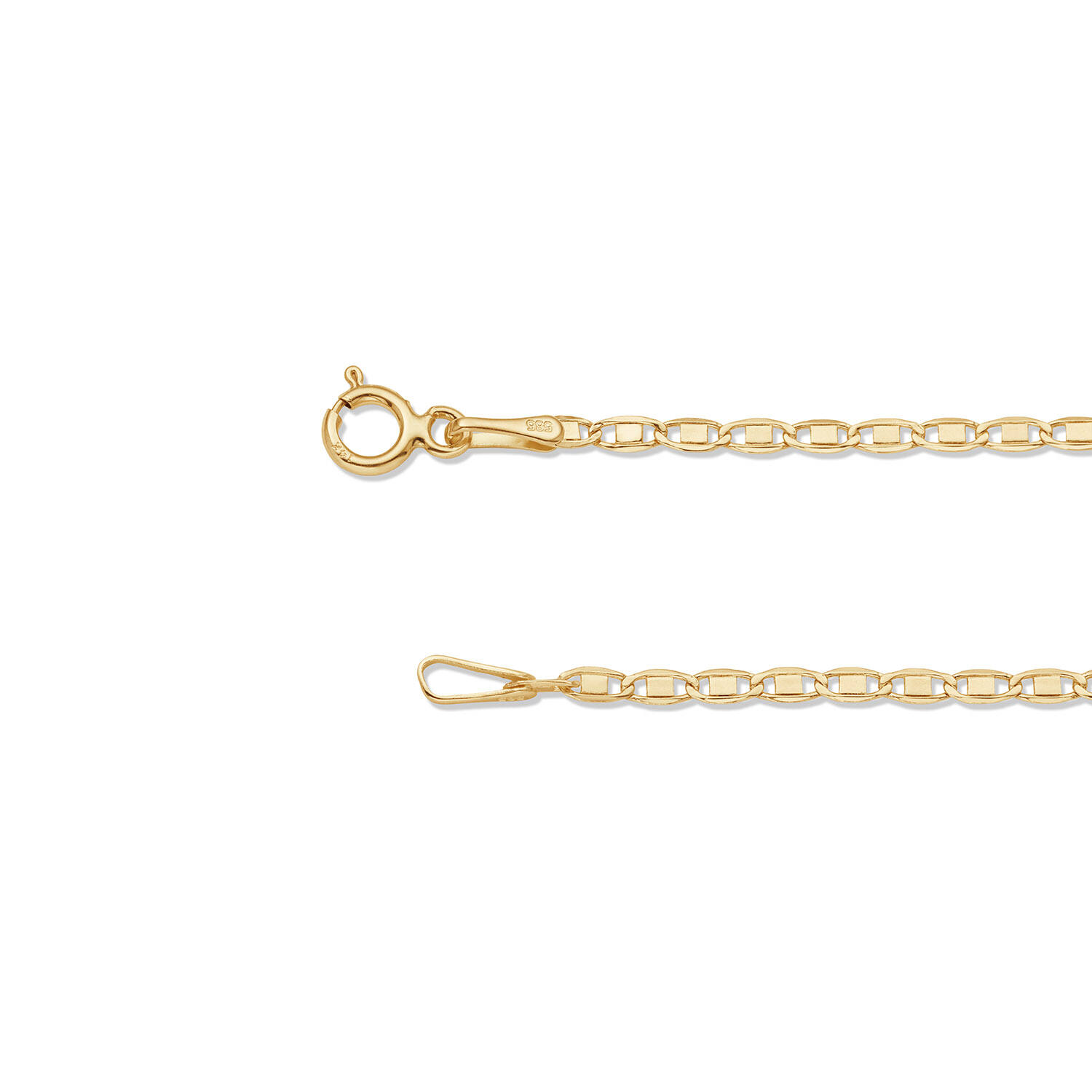  Spangenketten - Falkenauge - 14k Gold - 45cm
