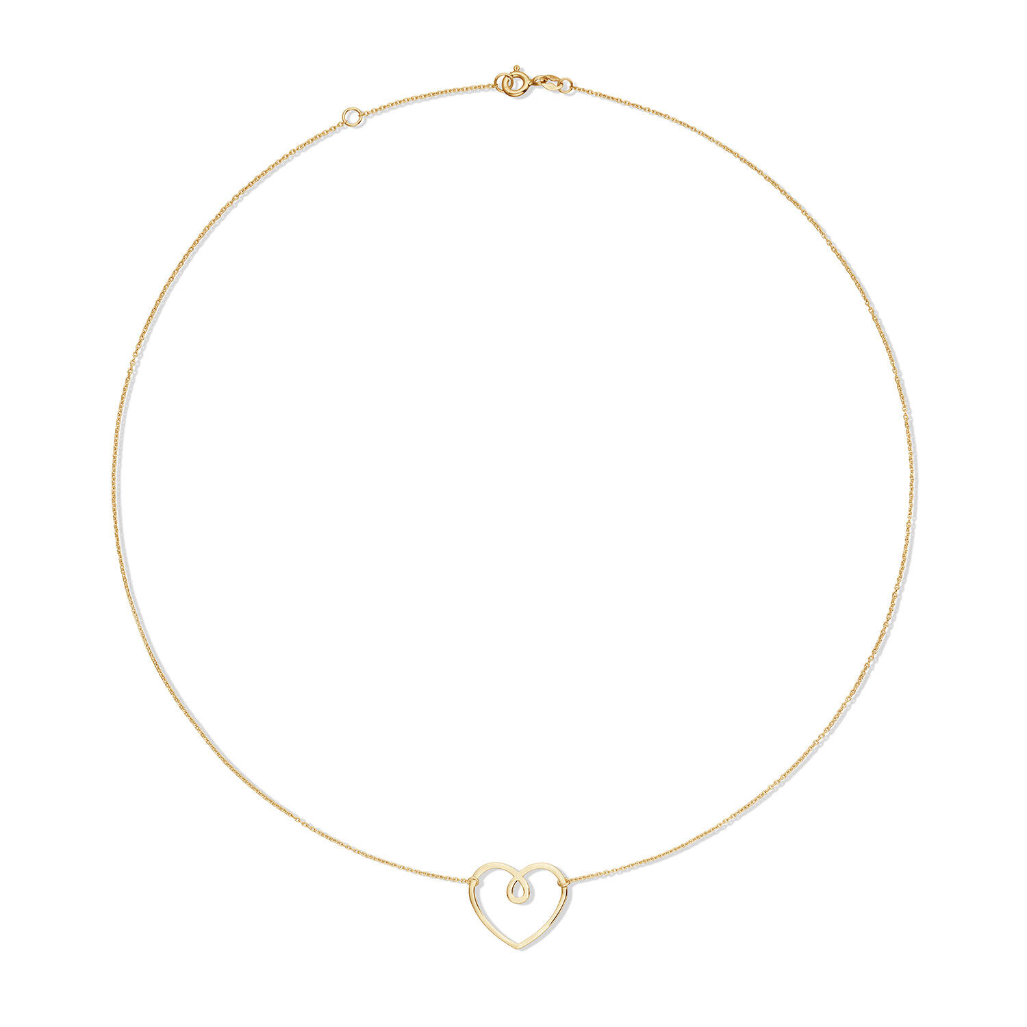  Collier - Hart - 14k Goud - 45cm
