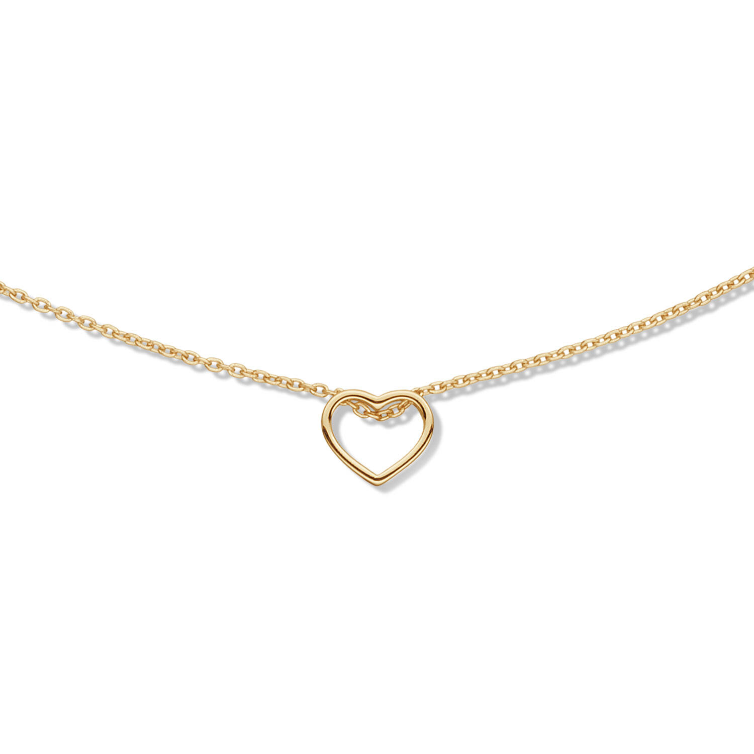 Halsketten mit Stein - Herz - 14k Gold - 45cm