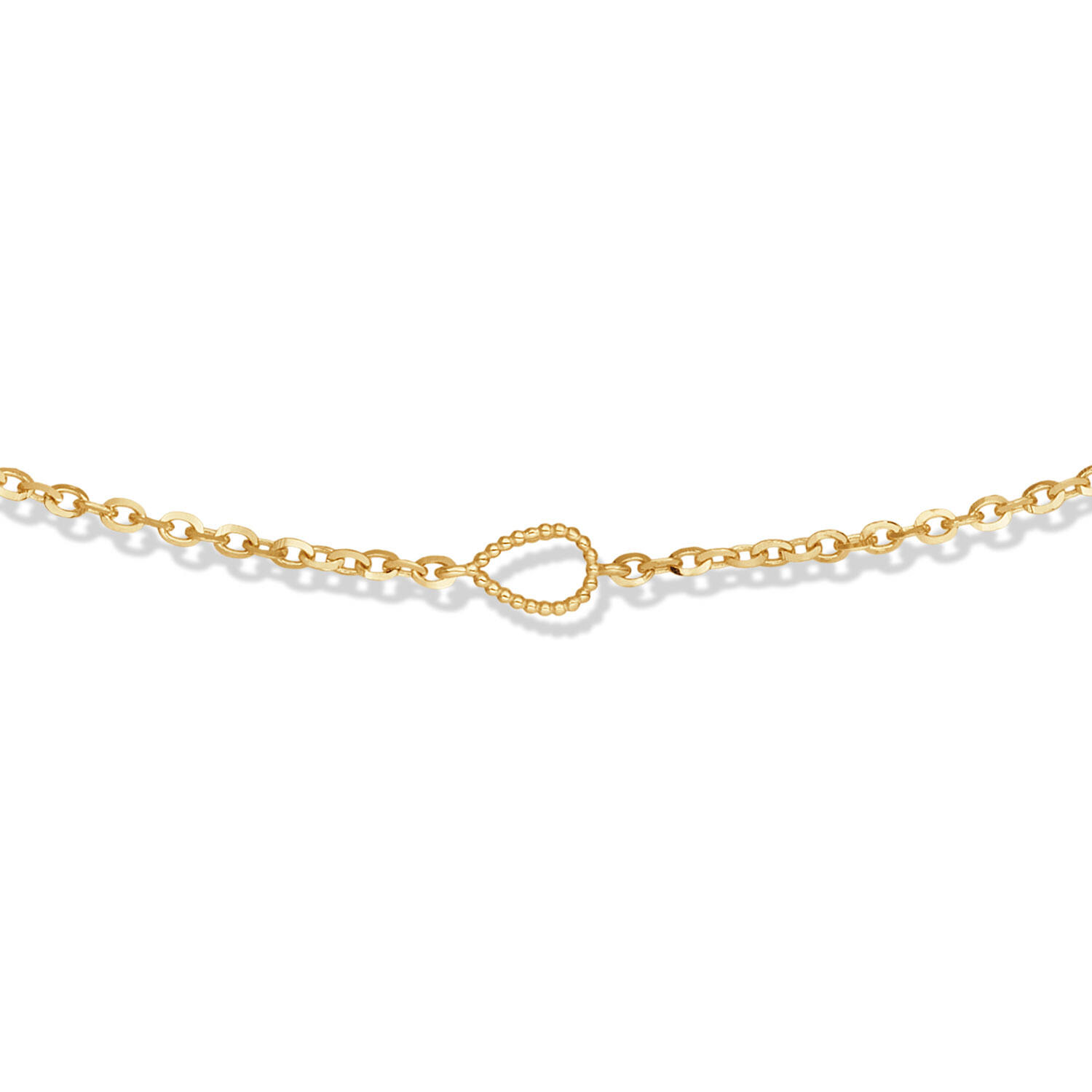  Schakelcollier - Druppel - Anker - 14k Goud - 45cm