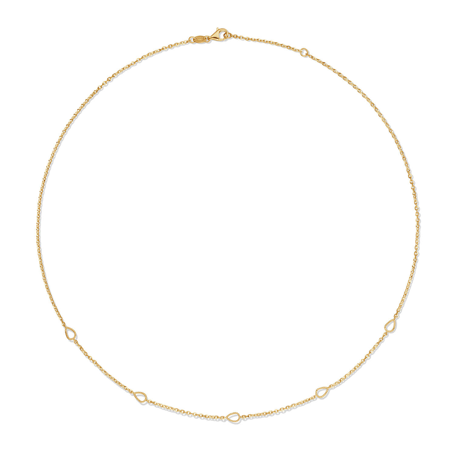  Schakelcollier - Druppel - Anker - 14k Goud - 45cm