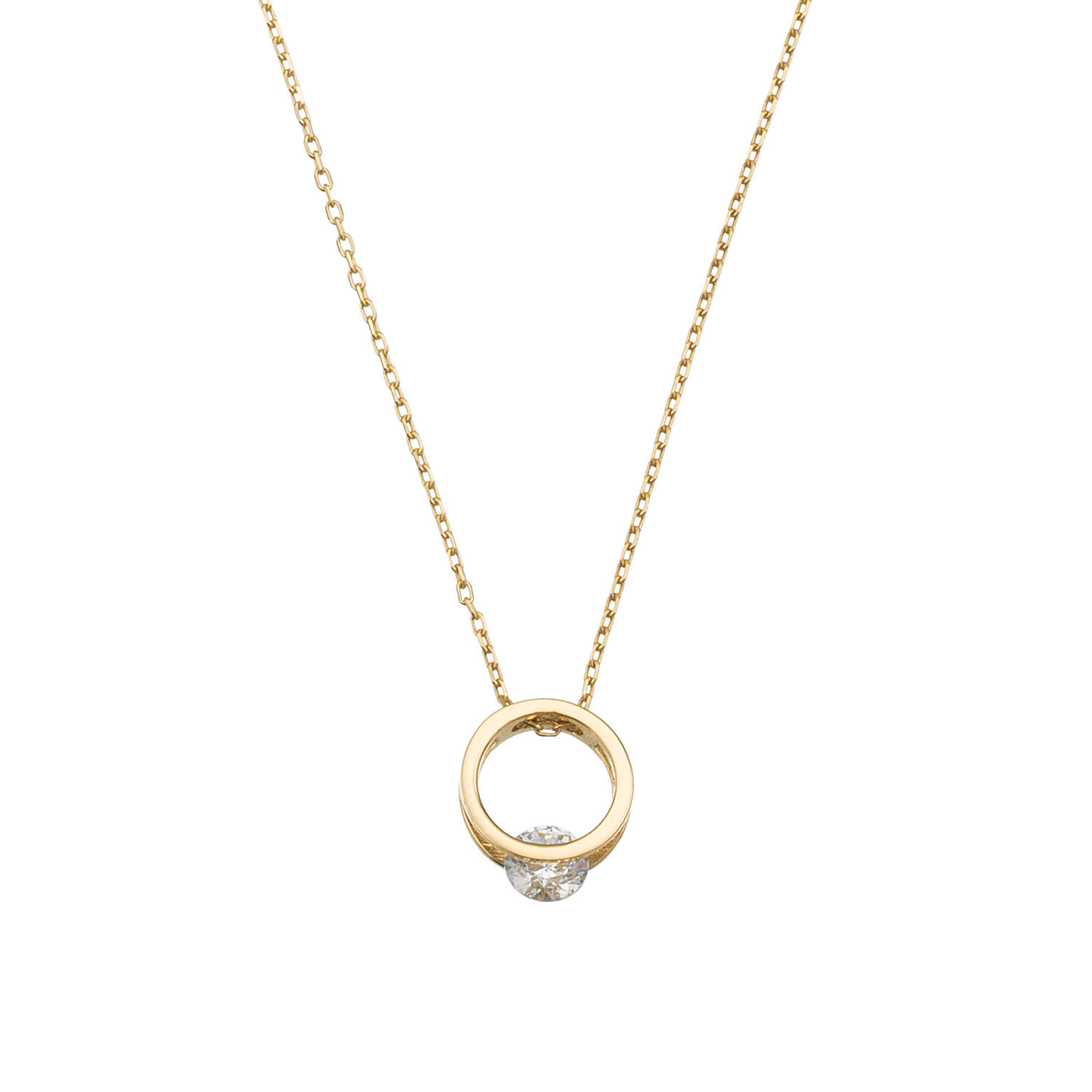  Collier - Rond - Anker - 14k Goud - 45cm