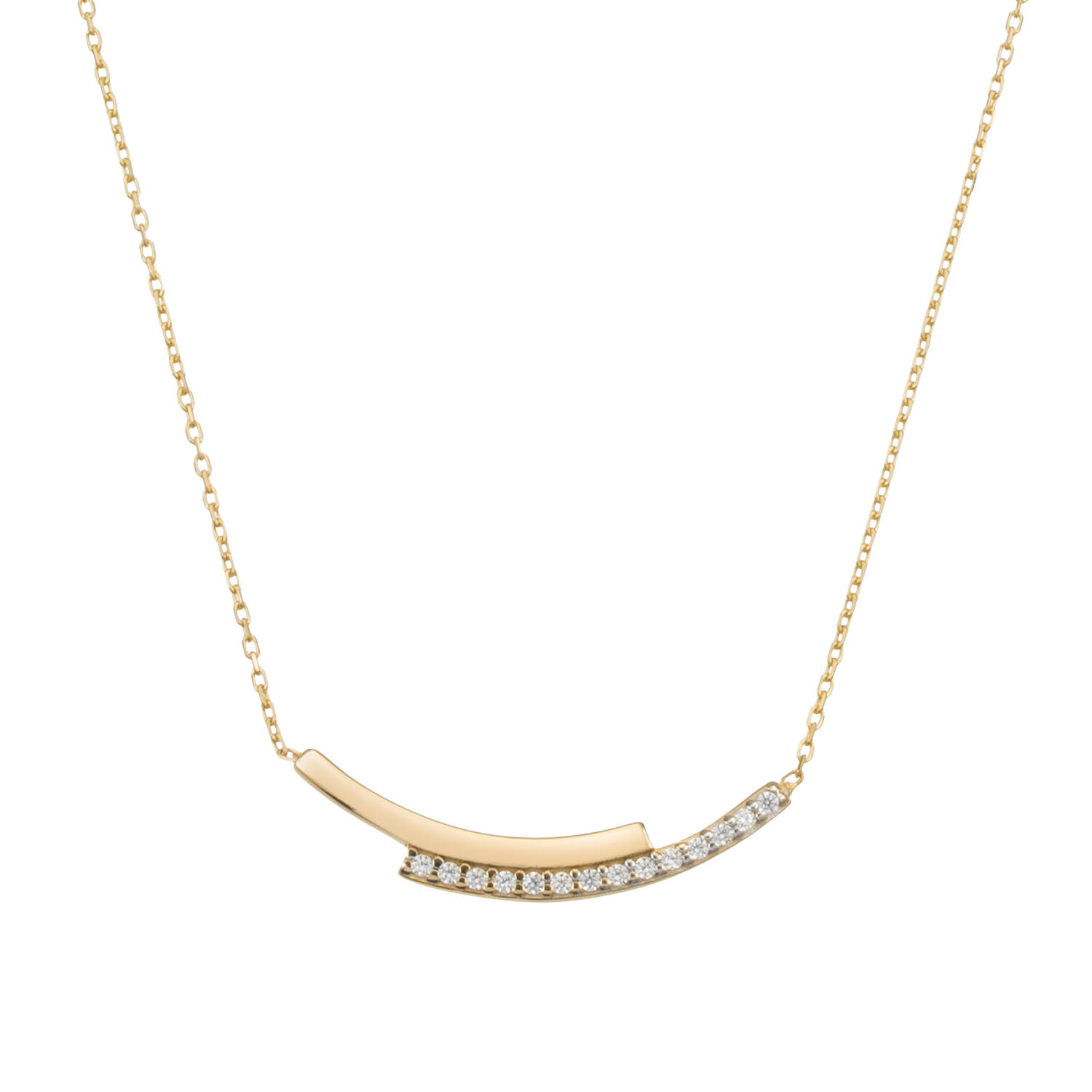  Necklaces with stone - 14k Gold - 45cm
