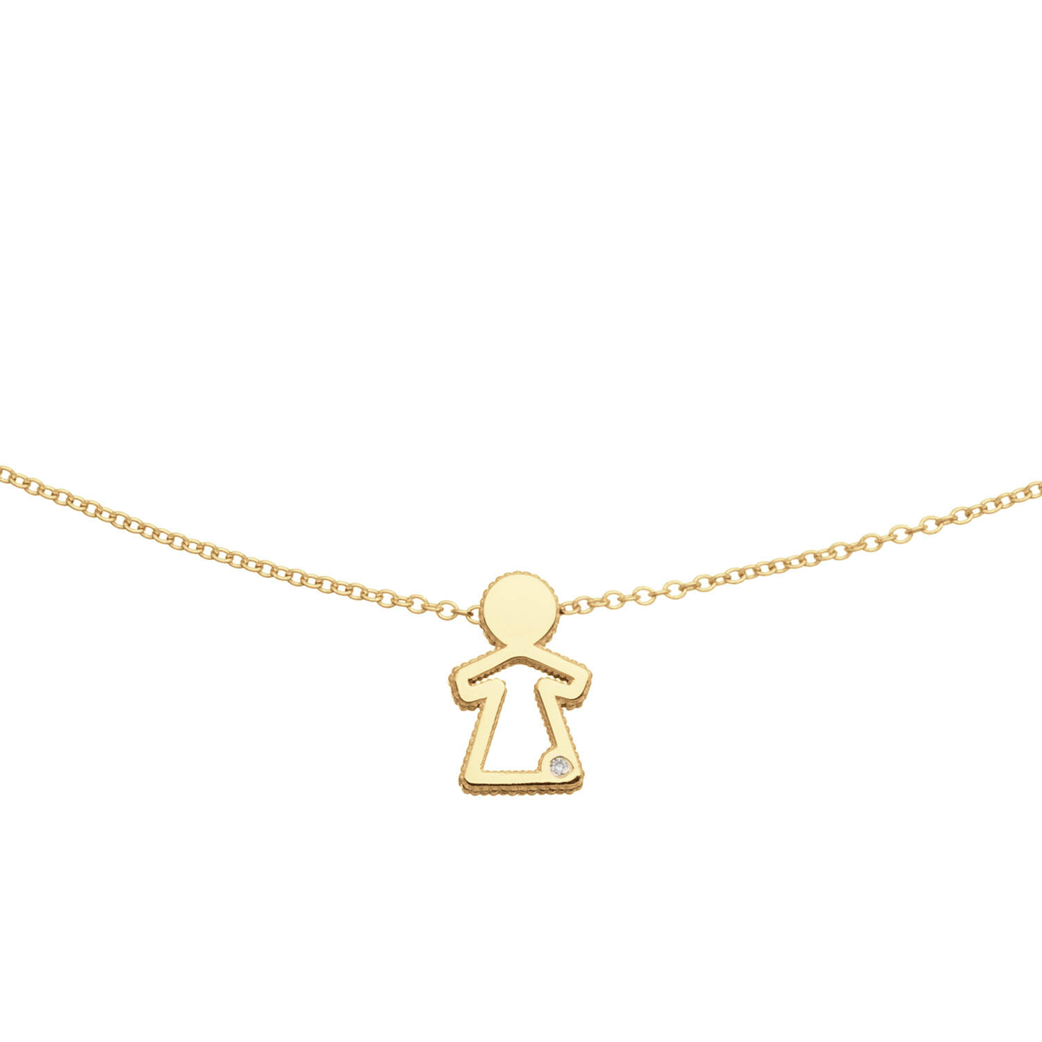 Necklaces with stone - Anchor - 14k Gold - 45cm