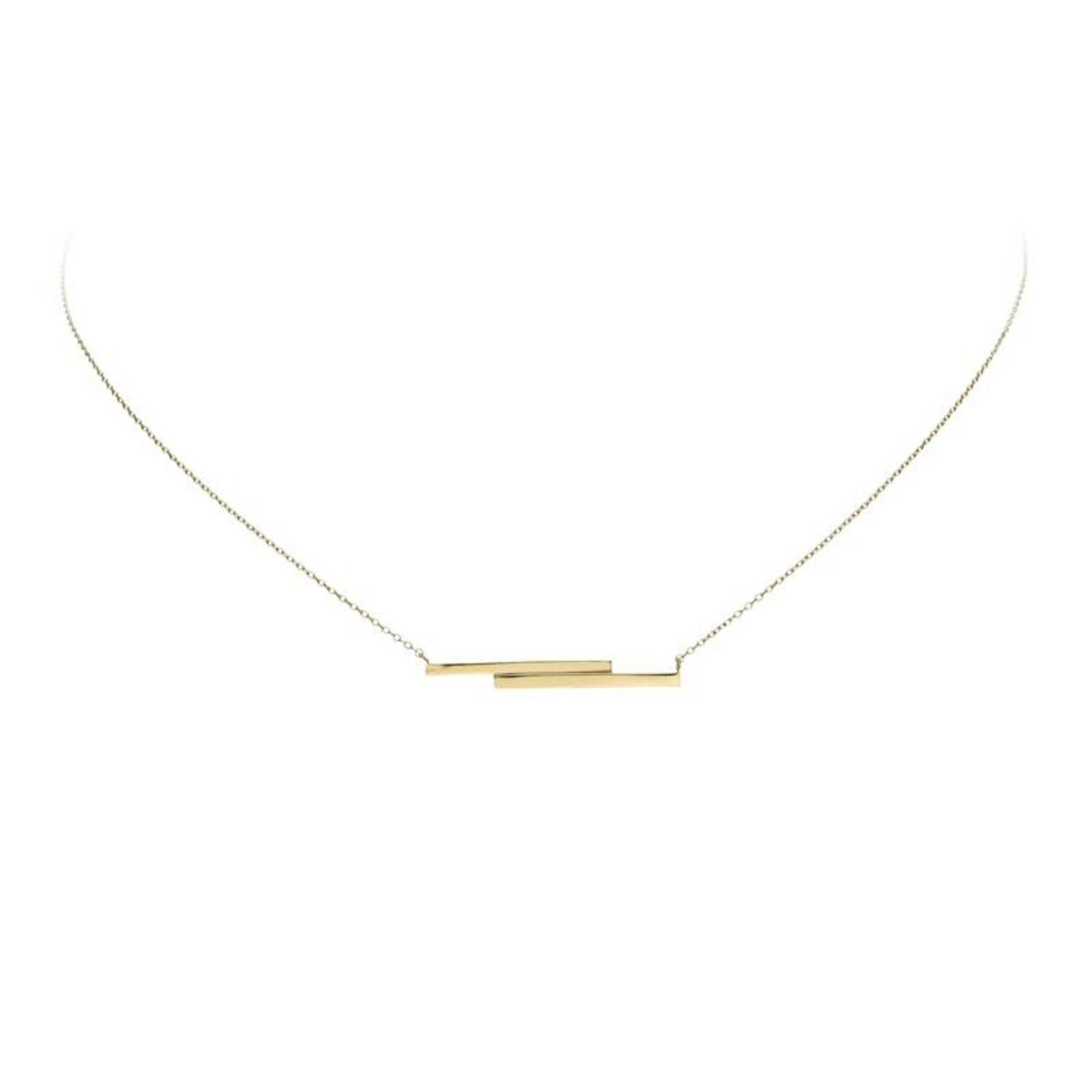  Collier - Dubbel staafje - Anker - Goud - 43cm