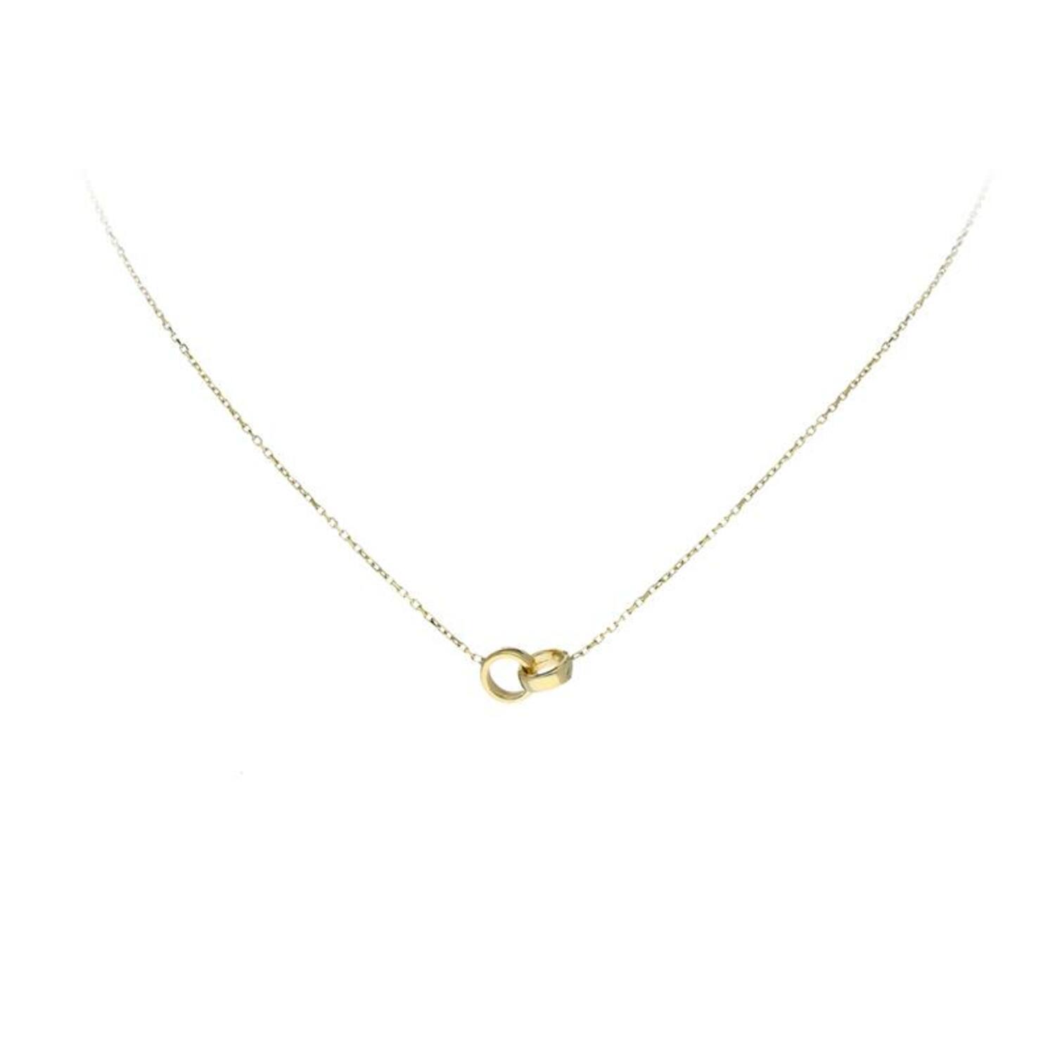  Collier - Twee open Cirkels - Anker - 14k Goud - 43cm