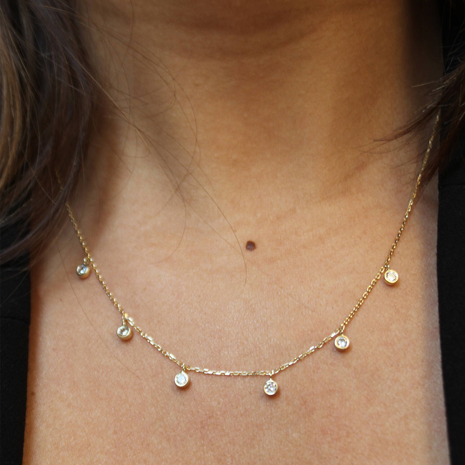  Collier - 6 Hangers - 14k Goud