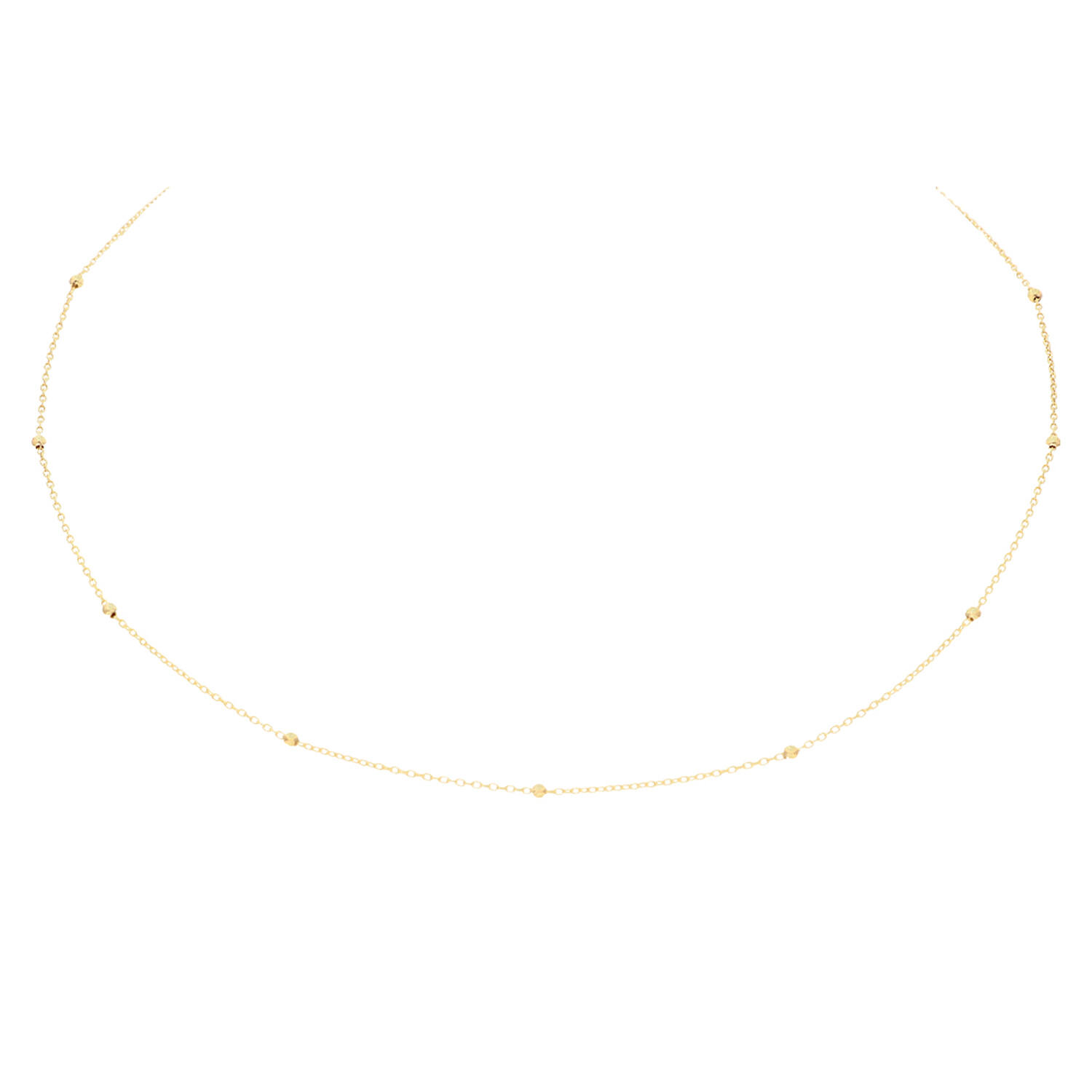  Halsketten mit Stein - Bolletjes - Anker - 14k Gold - 45cm