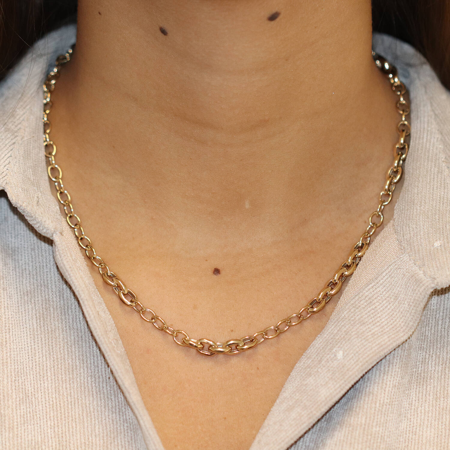  Link necklaces - Fantasy link - 14k Gold - 45cm