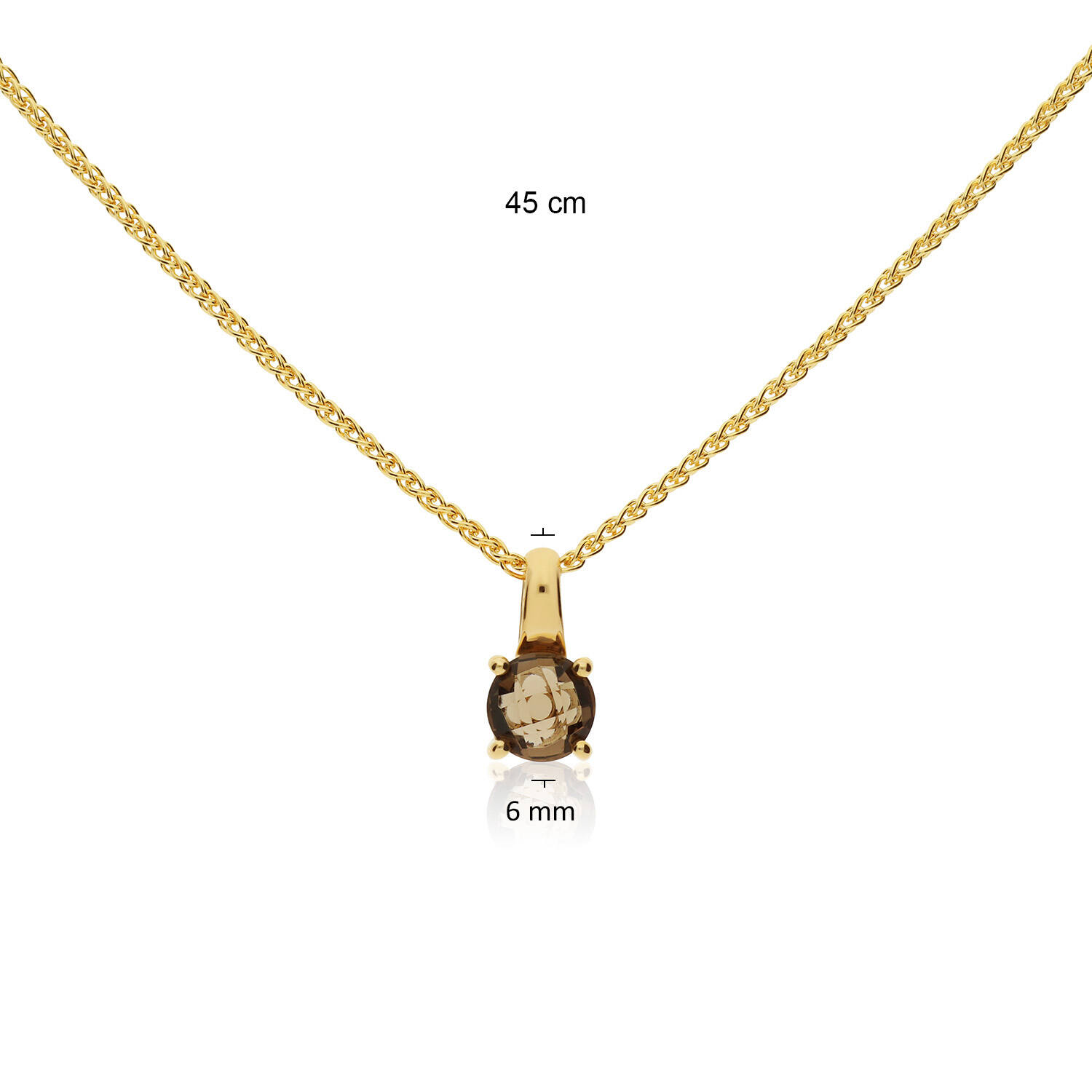  Collier - Rond - Palmier, Vossenstaart - 14k Goud - 45cm Elements of Love - 