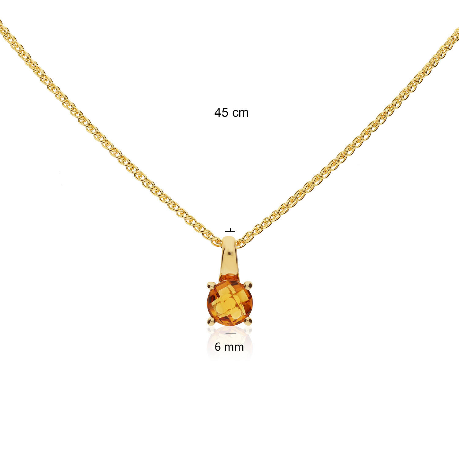  Collier - Rond - Palmier, Vossenstaart - 14k Goud - 45cm Elements of Love - 
