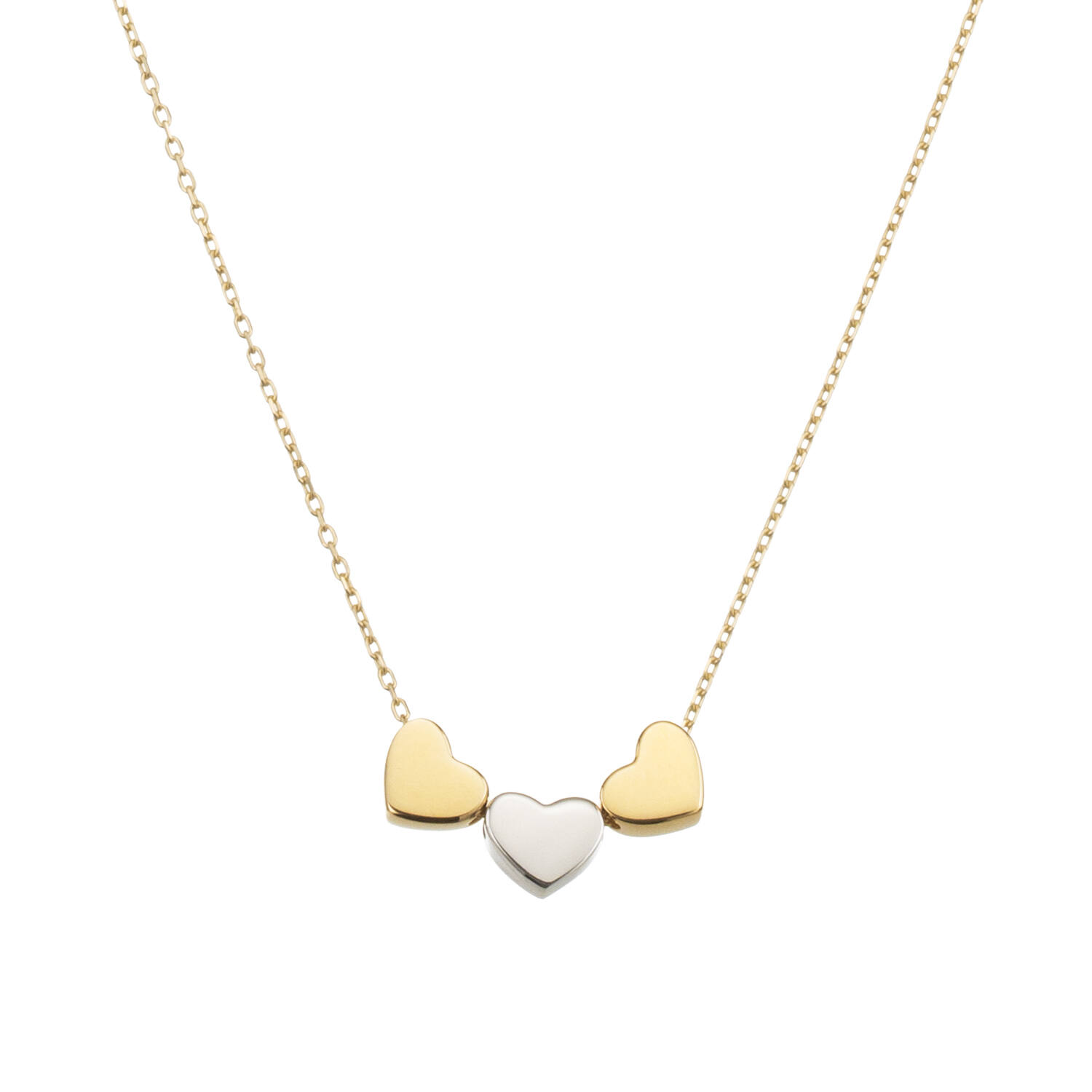  Colliers avec pierre - Cœur - 14k Or - 45cm