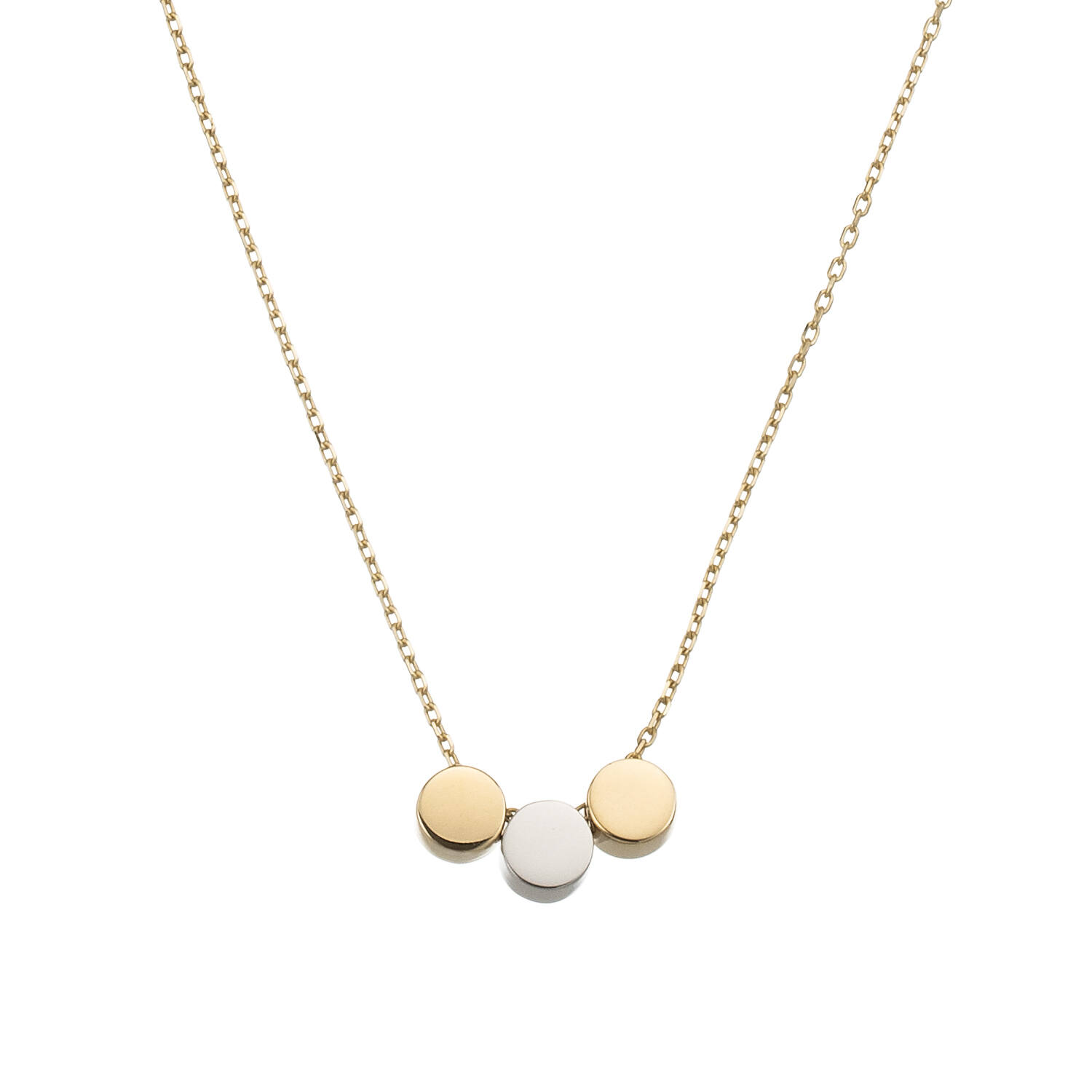  Halsketten mit Stein - 14k Gold - 45cm