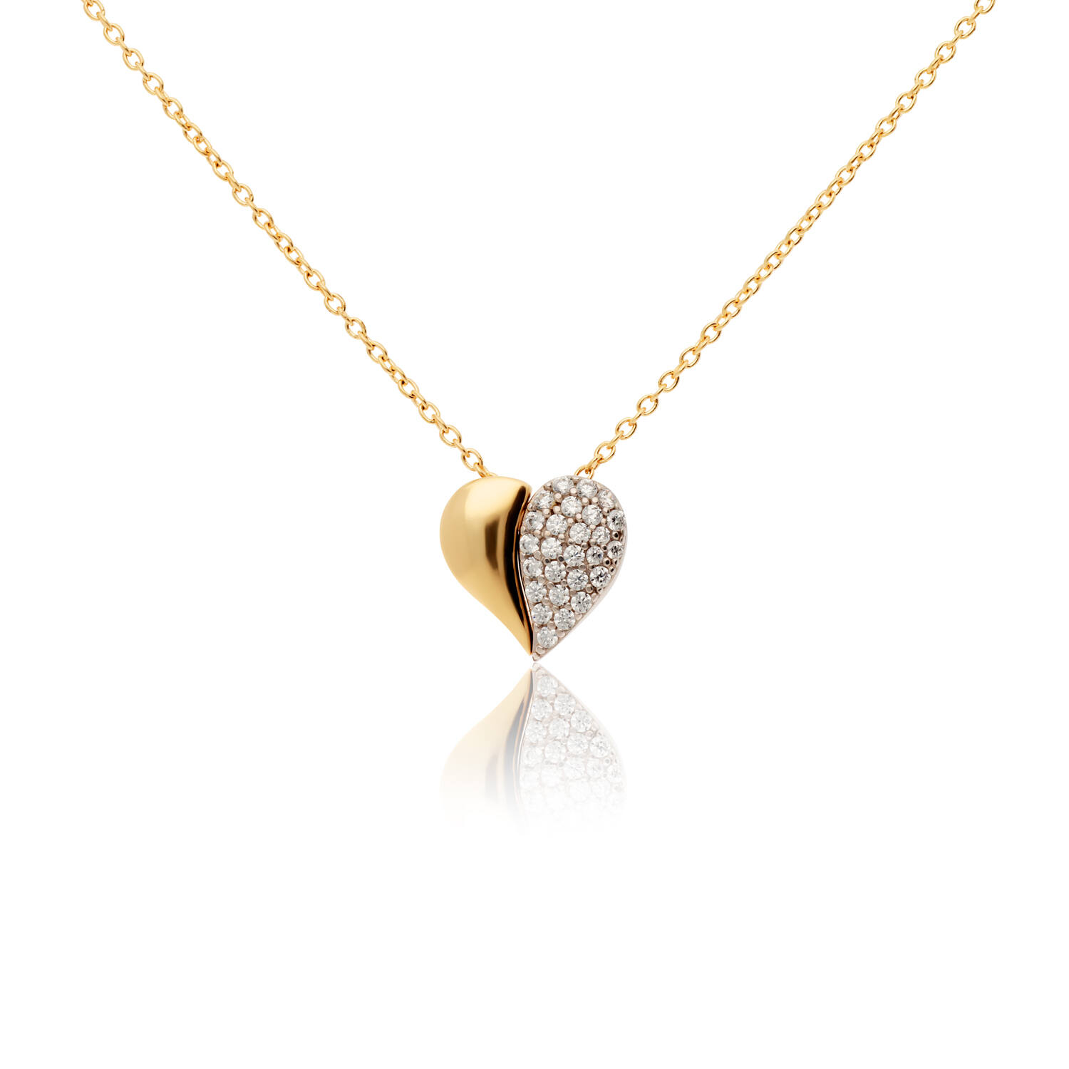  Necklaces with stone - 14k Gold - 45cm