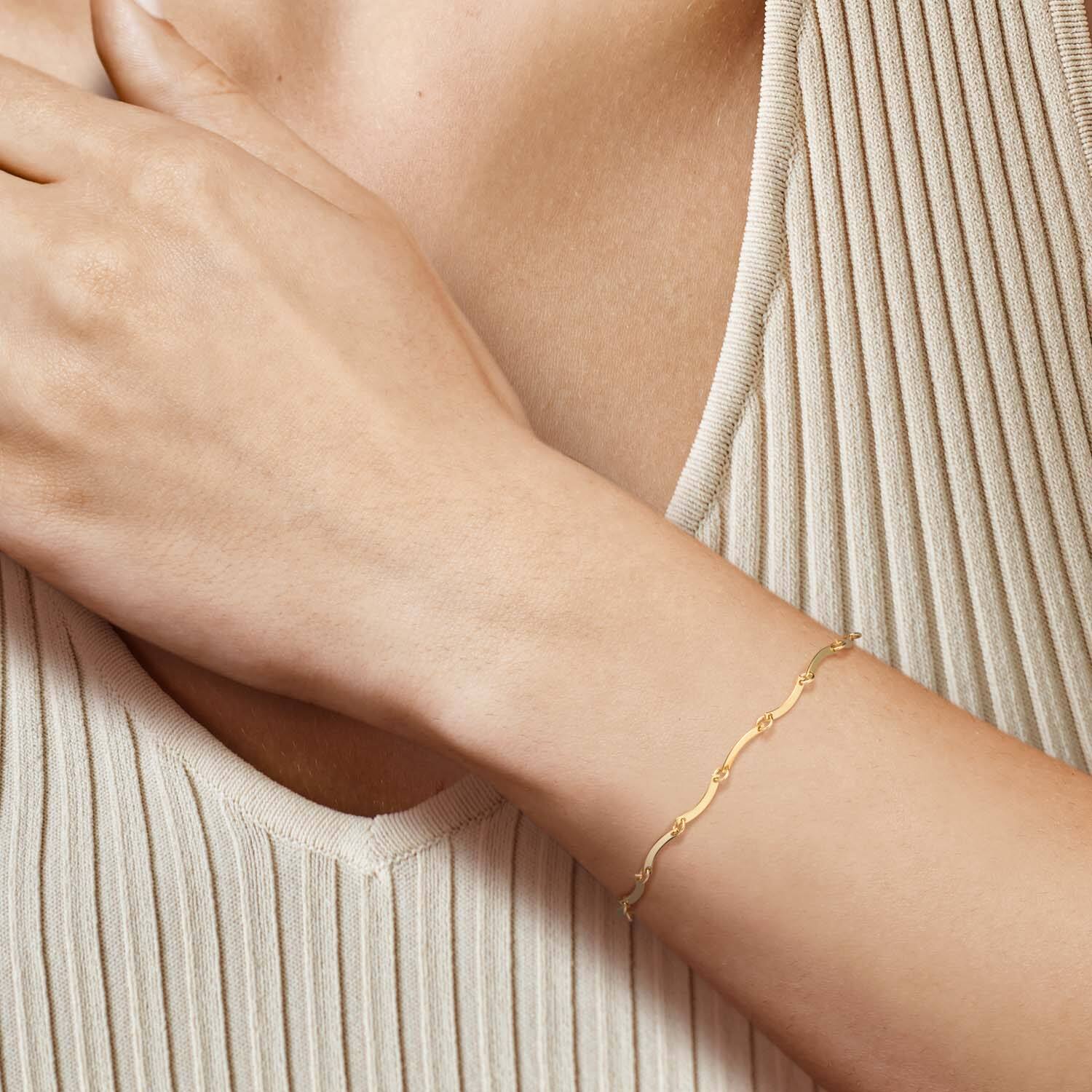  Bracelets à maillons - Plaquettes, barres, tiges - 4mm - 19cm