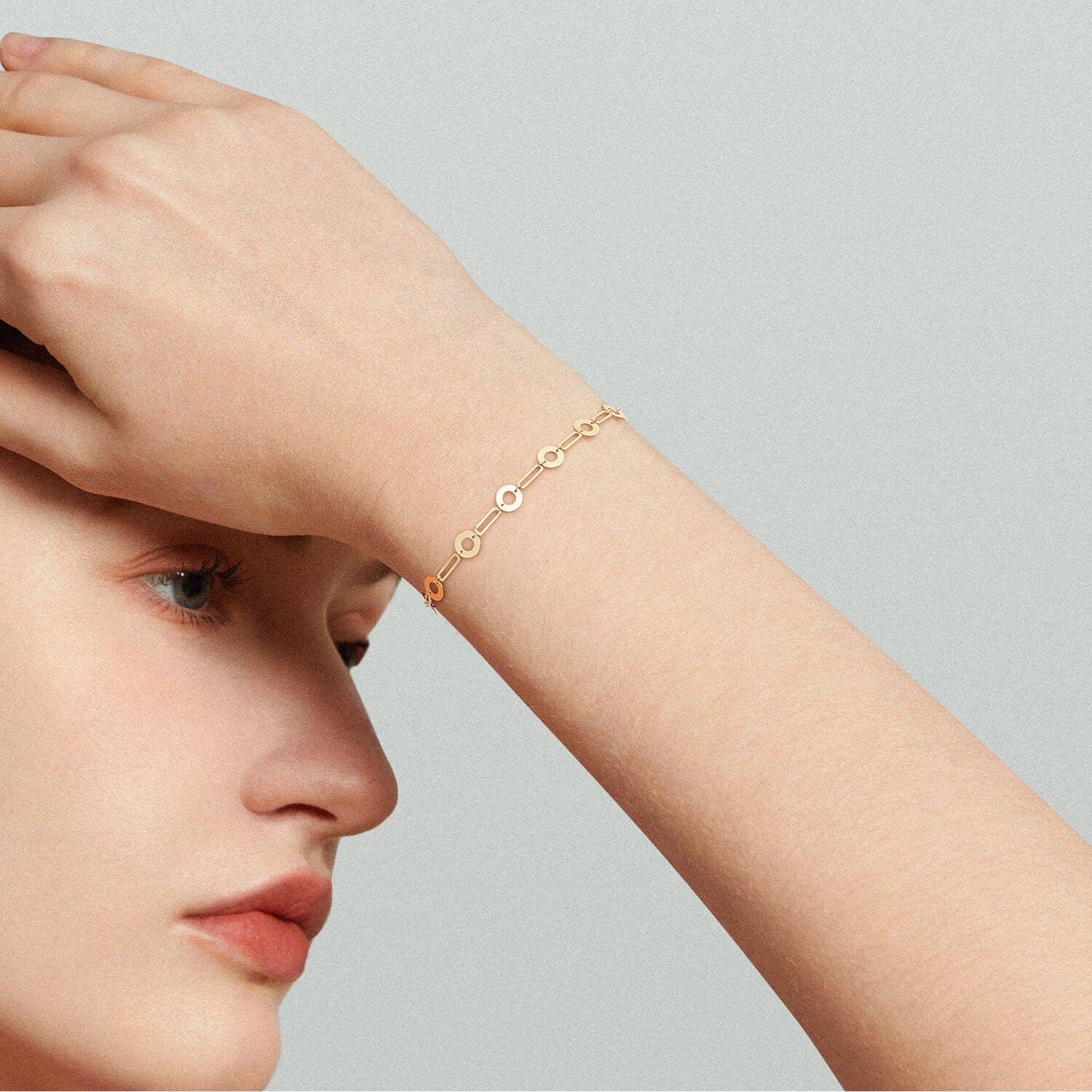  Bracelets à maillons - Maillon fantaisie - Rond - 6mm - 19cm
