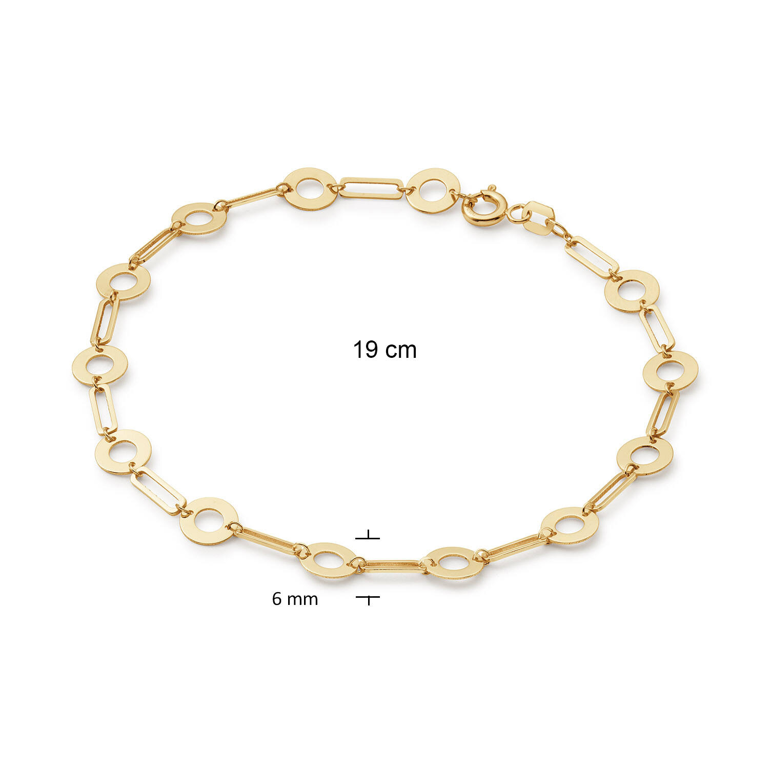  Bracelets à maillons - Maillon fantaisie - Rond - 6mm - 19cm