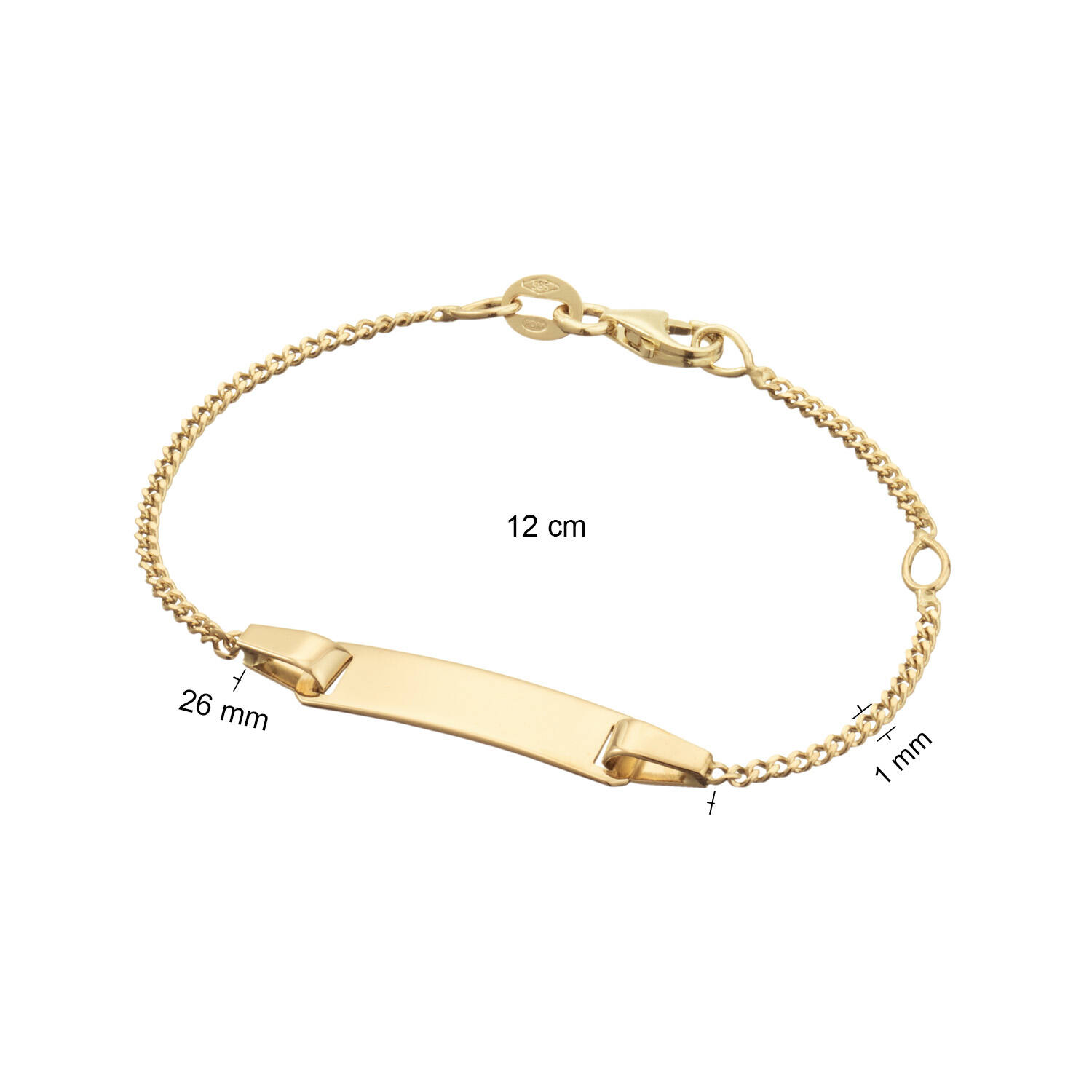  Plate bracelets - Gourmet - Baby - 1mm - 12cm
