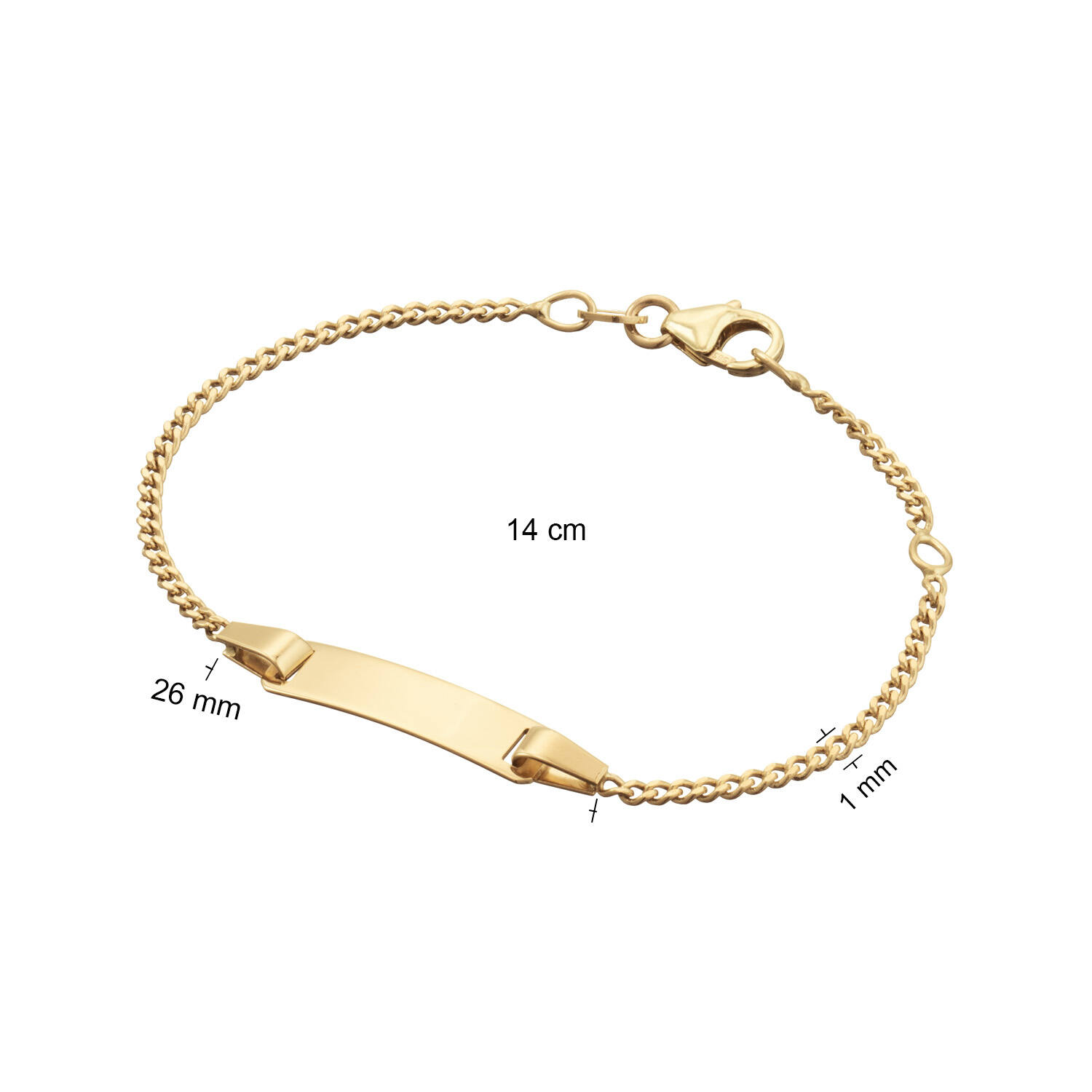  Plattenarmbänder - Gourmet - Baby - 2mm - 14cm