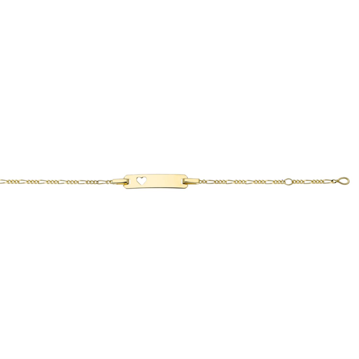  Plaatarmband - Figaro - Baby - 1mm - 14cm