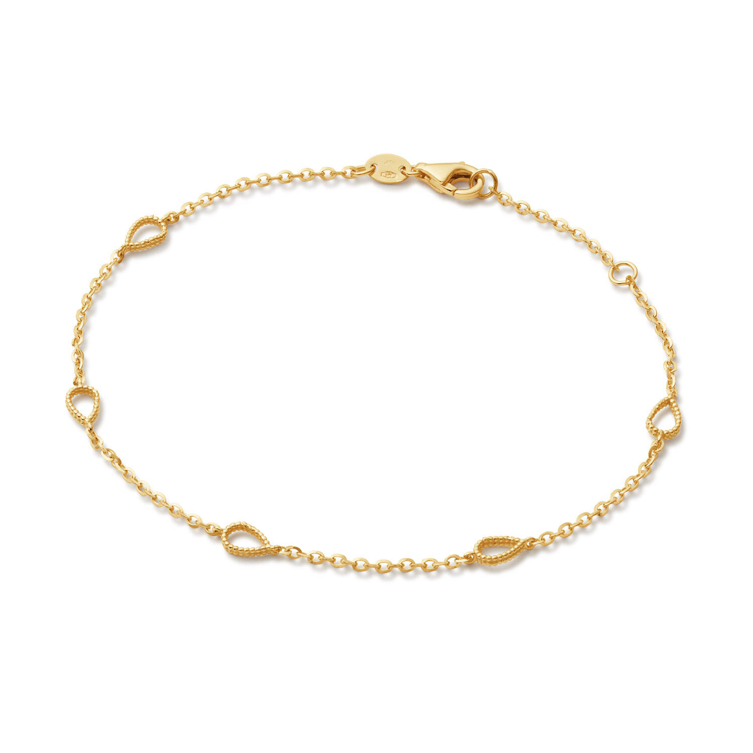  Schakelarmband - Anker - Druppel - 3mm - 19cm