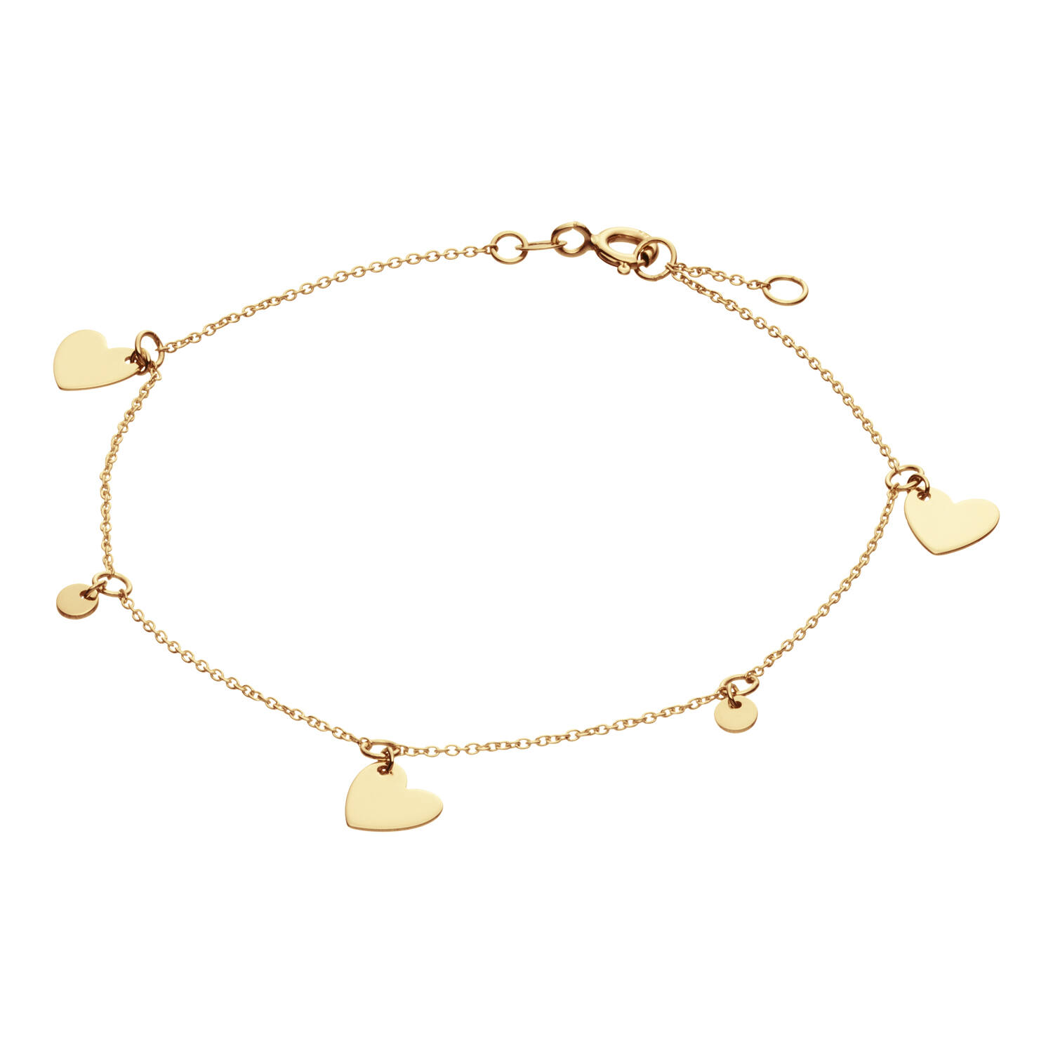  Link bracelets - Anchor - Heart - 7mm - 19cm
