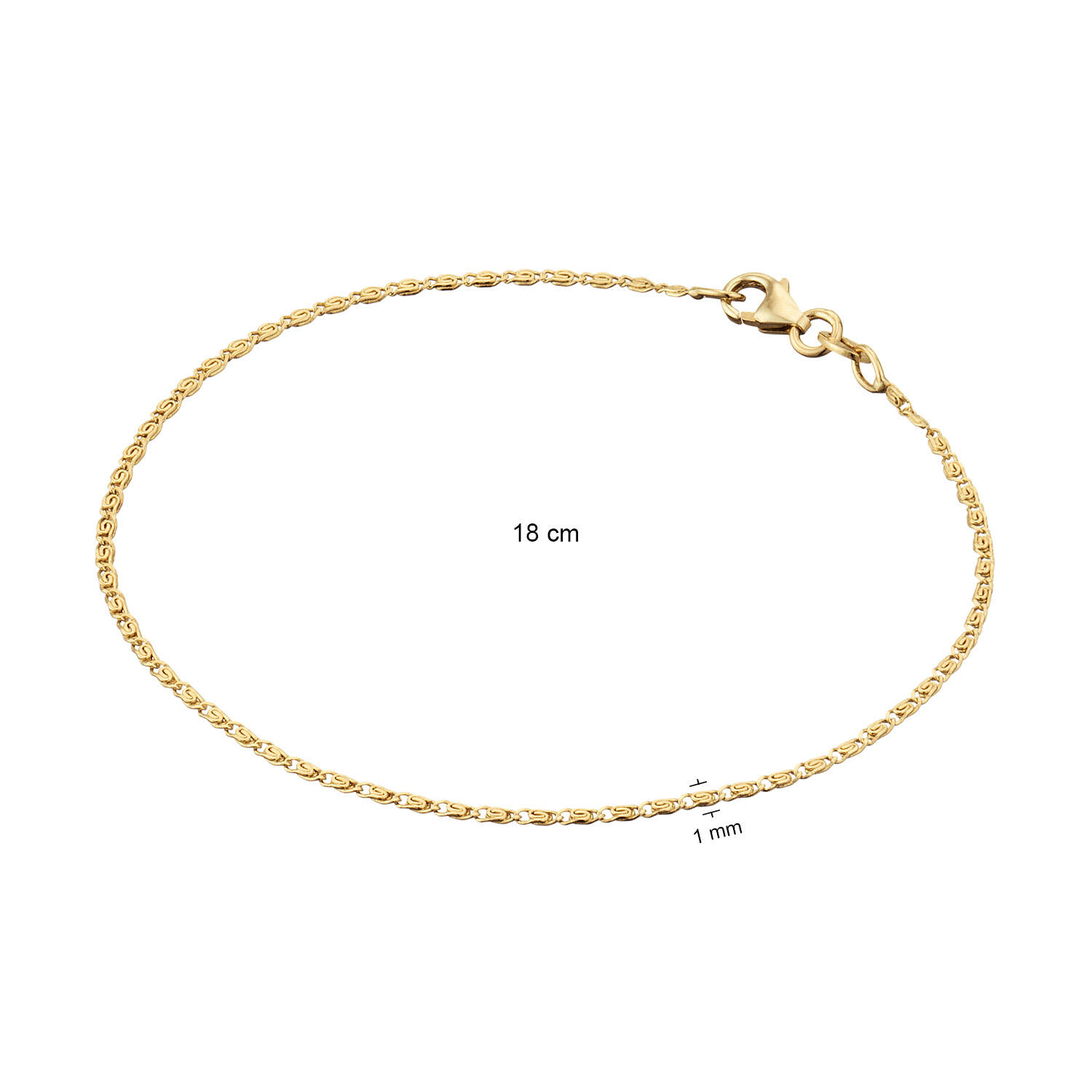  Bracelets à maillons - Maillon fantaisie - 19cm